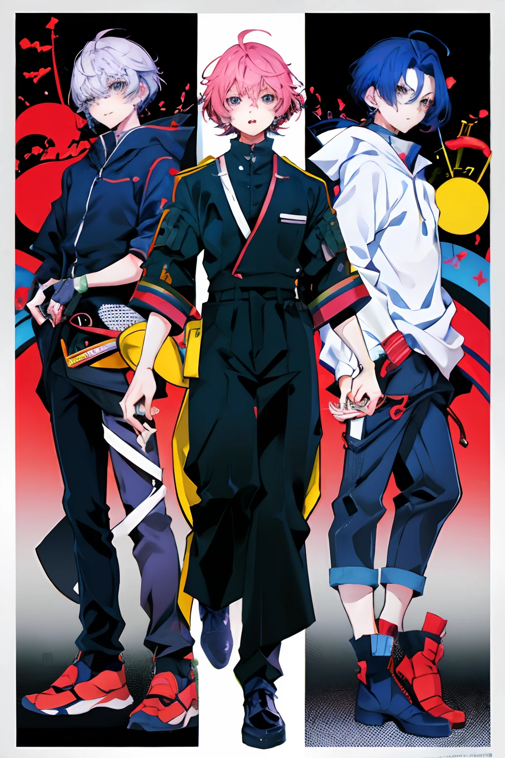 Three anime boys with three different personalities.