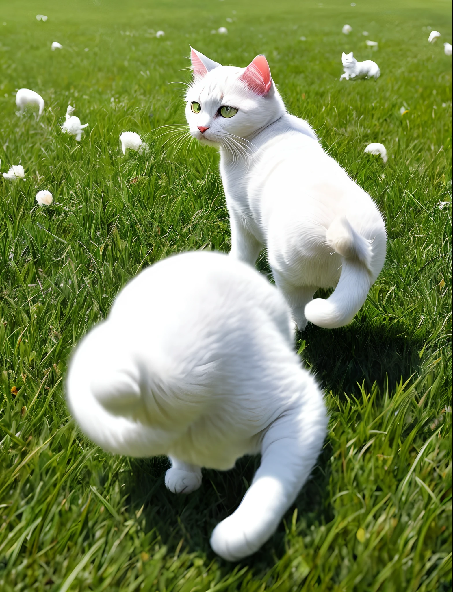 🐾The third one,A white cat jumps on the grass,The hair on the body sparkles in the sun。Every time I see this wallpaper,I can feel that freedom、happy emotion,It's as if even work has become easier。🍀