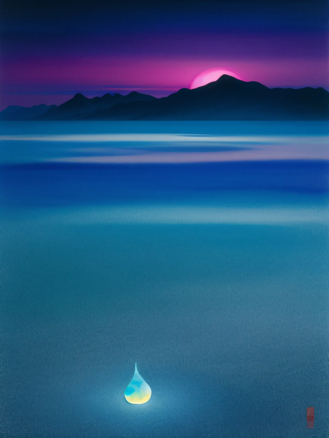 misterious, 夏天, the night, in a Vast Tranquil Landscape, by Scarlett Hooft Graafland, in a Tranquil Landscape, Sergei Zabelin, by Fei Danxu, photo shoot, hyper realisitc, Chinese aesthetics, ink and watercolor painting
