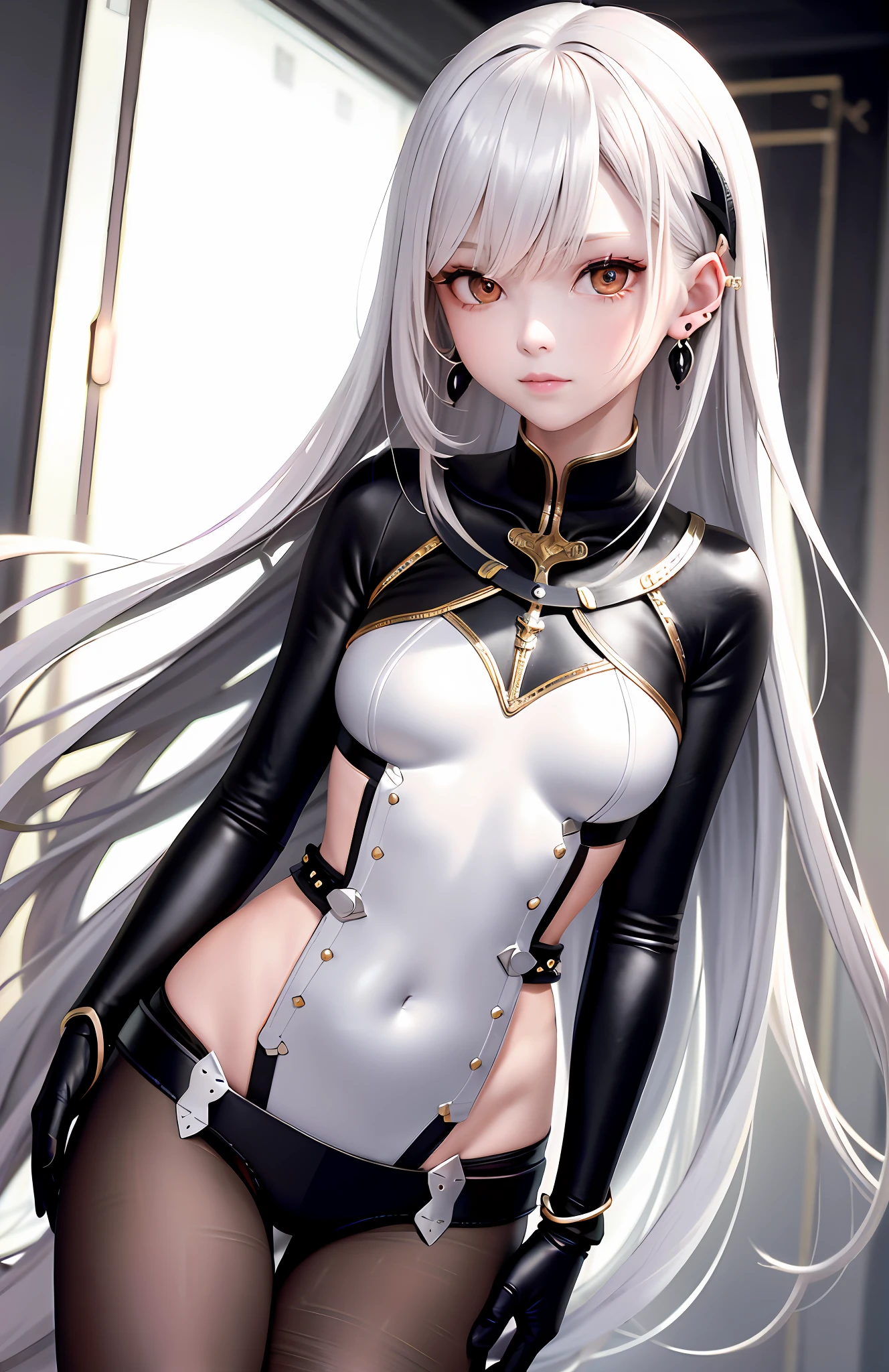 optimum,tmasterpiece,A high resolution,best qualtiy,hyper HD,super detailing,Award-Awarded,16k,独奏,(The upper part of the body),anatomy correct,beuaty girl,Knight Ji,cute face,high light,Gradient Beige Hair,Hairline,((Scarlet eyes)),long eyelasher,Hanging eye corners,White skin of the,(small boobs),(Slim body),((metal breastplate)),((Metal arm armor)),(),ear studs,(neck rings),(Laser material clothing:1.2)