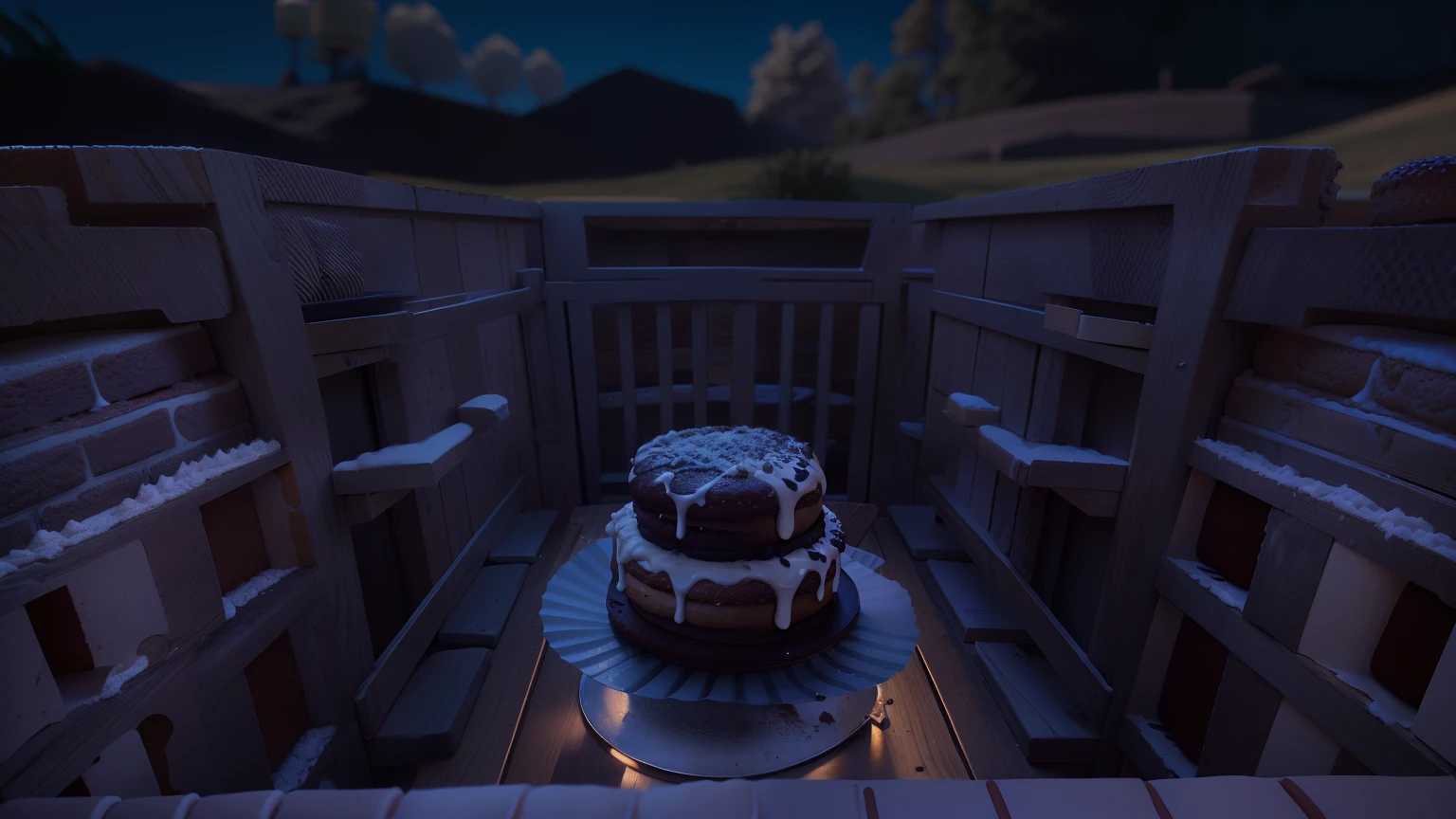 borgar,There is a cake in the middle