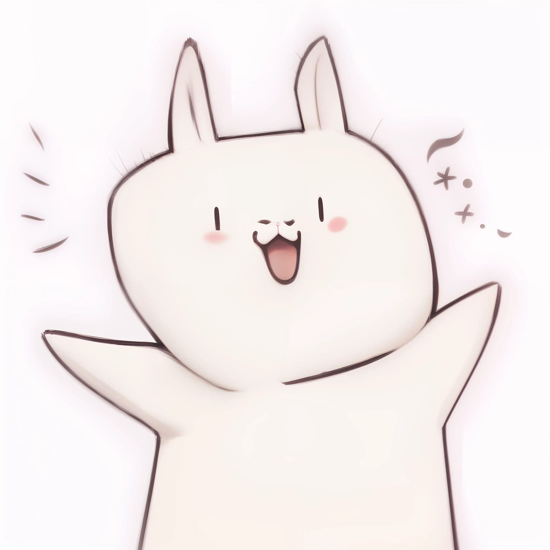 The rabbit raised his hand in surprise