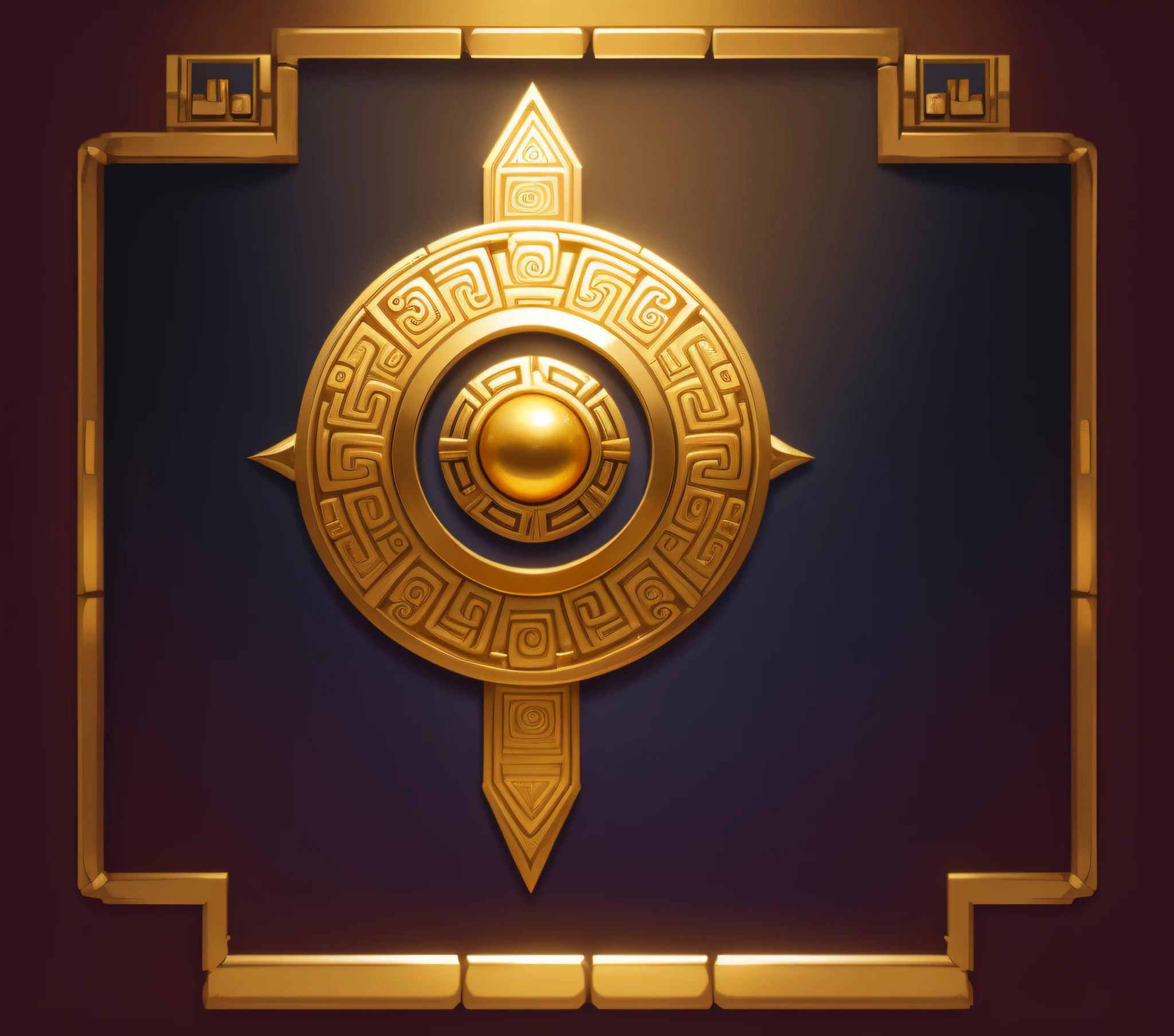 mayan,Absolute symmetry,Gold border,lisses