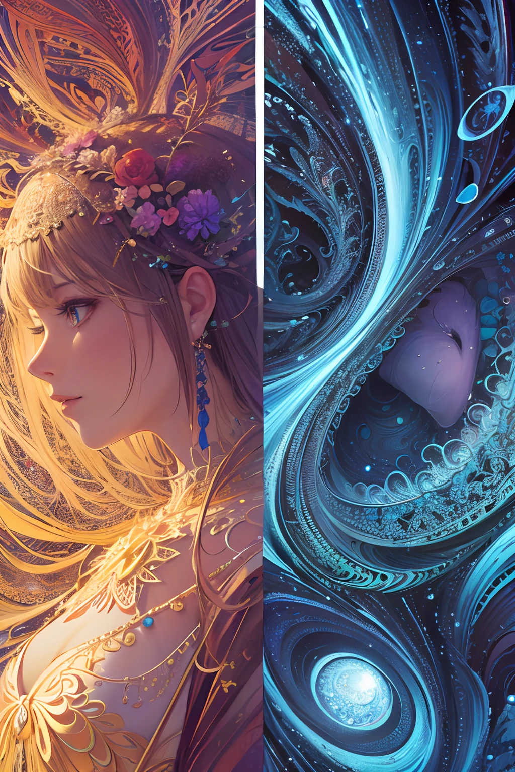 (masterpiece, top quality, best quality, official art, beautiful and aesthetic:1.2), (1girl), extreme detailed,(fractal art:1.3),colorful,highest detailed