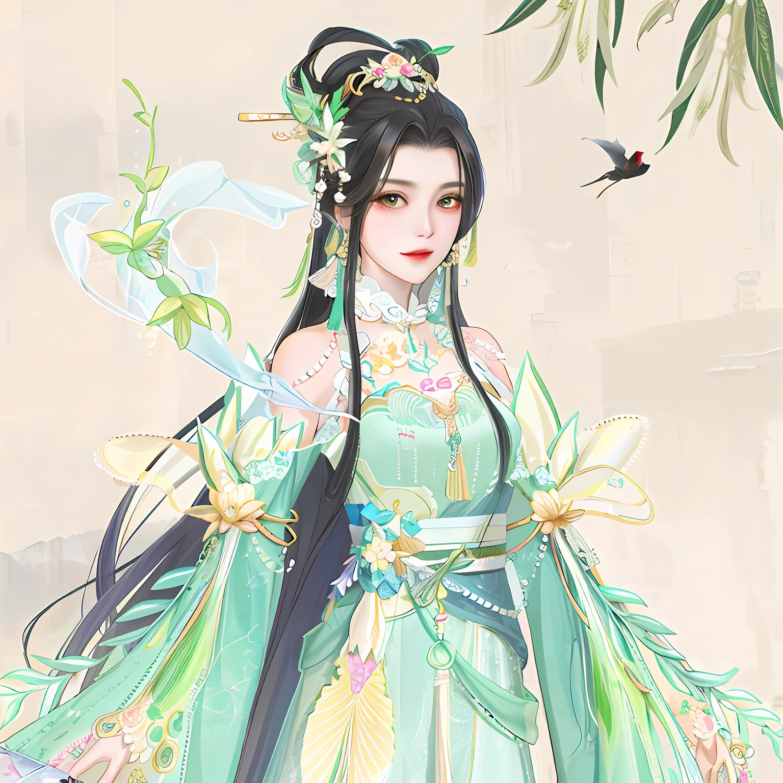 oriental girl，Works of masters，Best picture quality，Higher quality，high detal， 超高分辨率， 8K分辨率， depth of fields， cinematic photogtaphy， intricately details， carefully， meticuloso， glorious， max detail， extreme beautiful， （（（1girll， 独奏）））， 18yr old， long whitr hair， brunette color hair， white skinned， A picture， tmasterpiece， （Best picture quality）， Higher quality， high detal， 超高分辨率， in a panoramic view， Exquisite facial features， s the perfect face