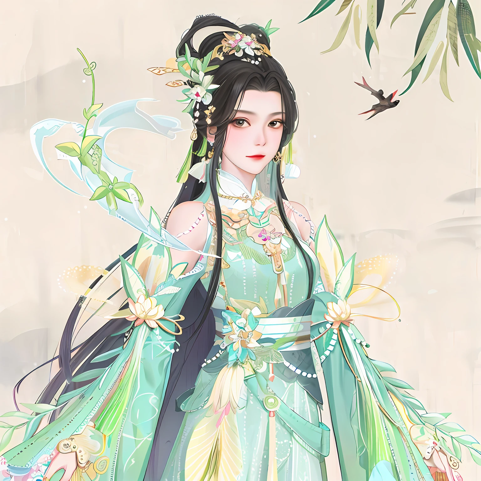 oriental girl,Works of masters,Best picture quality,Higher quality,high detal, 超高分辨率, 8K分辨率, depth of fields, cinematic photogtaphy, intricately details, carefully, meticuloso, glorious, max detail, extreme beautiful, (((1girll, 独奏))), 18yr old, long whitr hair, brunette color hair, white skinned, A picture, tmasterpiece, (Best picture quality), Higher quality, high detal, 超高分辨率, in a panoramic view, Exquisite facial features, s the perfect face