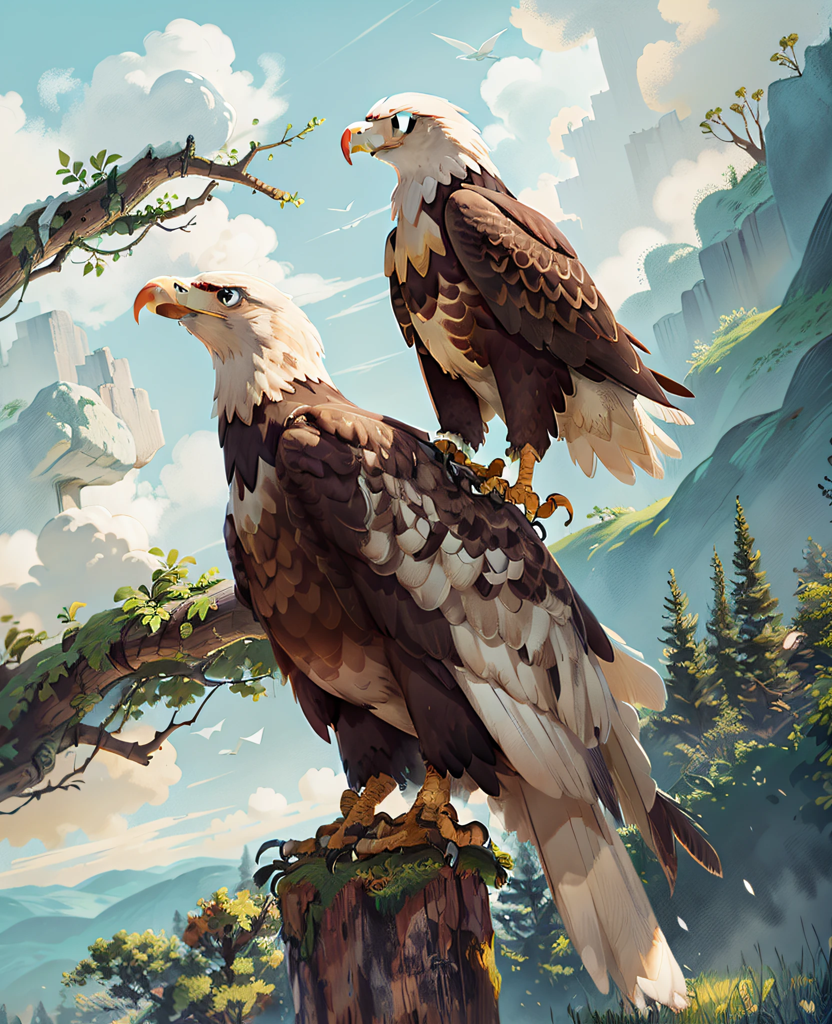 eagle,Eagle standing on a branch