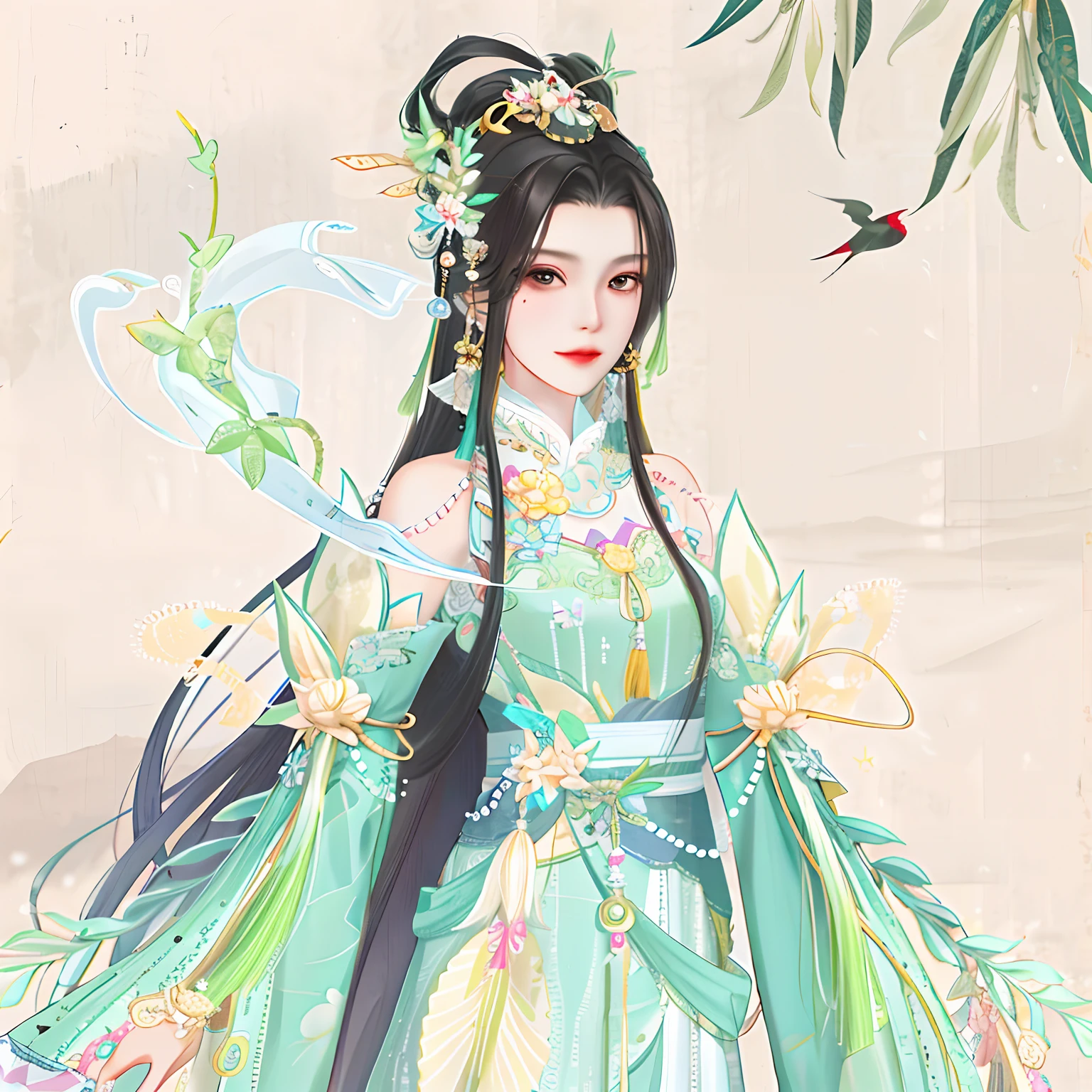 oriental girl,Works of masters,Best picture quality,Higher quality,high detal, 超高分辨率, 8K分辨率, depth of fields, cinematic photogtaphy, intricately details, carefully, meticuloso, glorious, max detail, extreme beautiful, (((1girll, 独奏))), 18yr old, long whitr hair, brunette color hair, white skinned, A picture, tmasterpiece, (Best picture quality), Higher quality, high detal, 超高分辨率, in a panoramic view, Exquisite facial features, s the perfect face