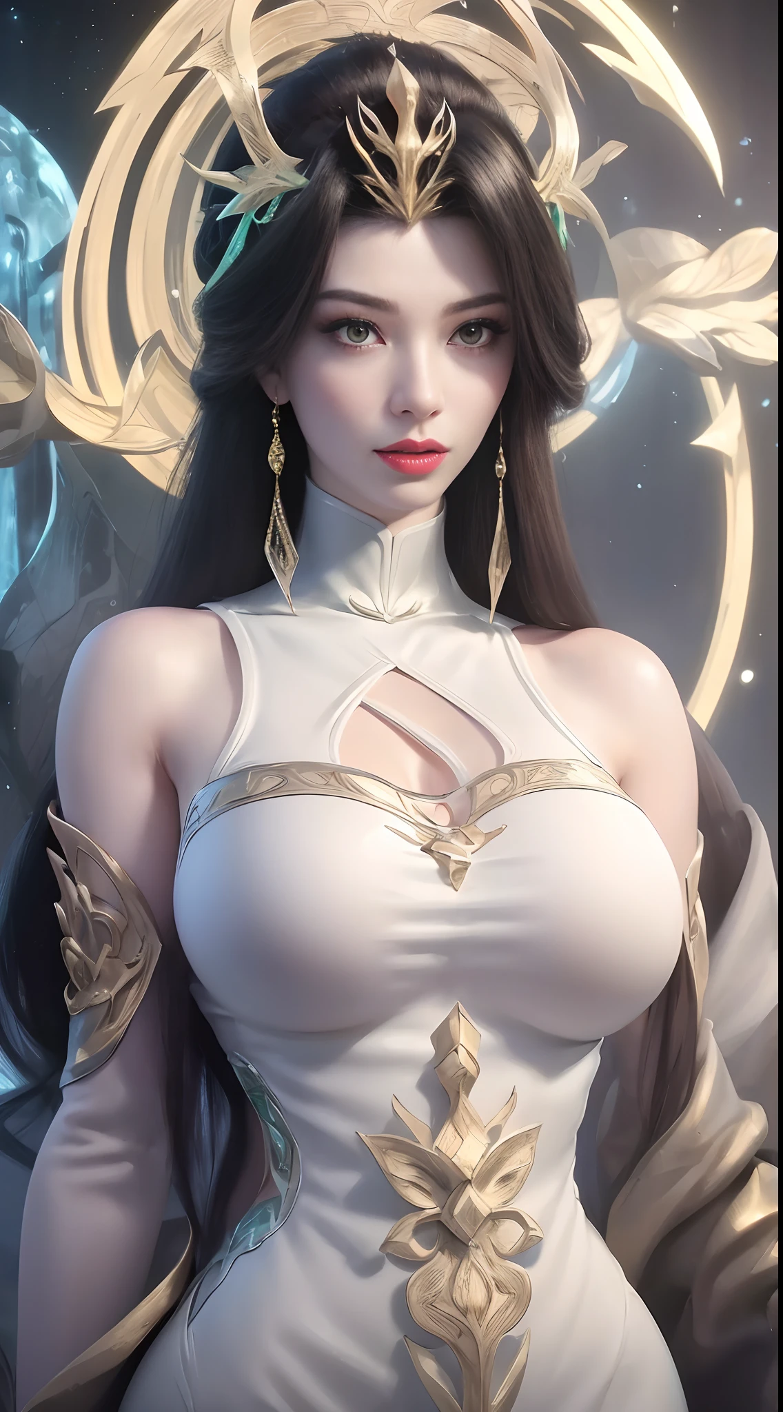 (((Large Breasts、Low-cut，Cleavage, Wide hips,)))((Long legs)),Hourglass figure))