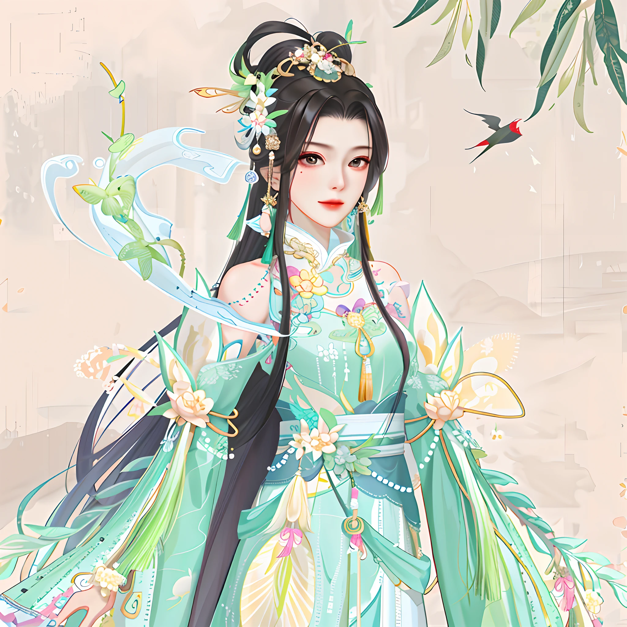 oriental girl,Works of masters,Best picture quality,Higher quality,high detal, 超高分辨率, 8K分辨率, depth of fields, cinematic photogtaphy, intricately details, carefully, meticuloso, glorious, max detail, extreme beautiful, (((1girll, 独奏))), 18yr old, long whitr hair, brunette color hair, white skinned, A picture, tmasterpiece, (Best picture quality), Higher quality, high detal, 超高分辨率, in a panoramic view, Exquisite facial features, s the perfect face