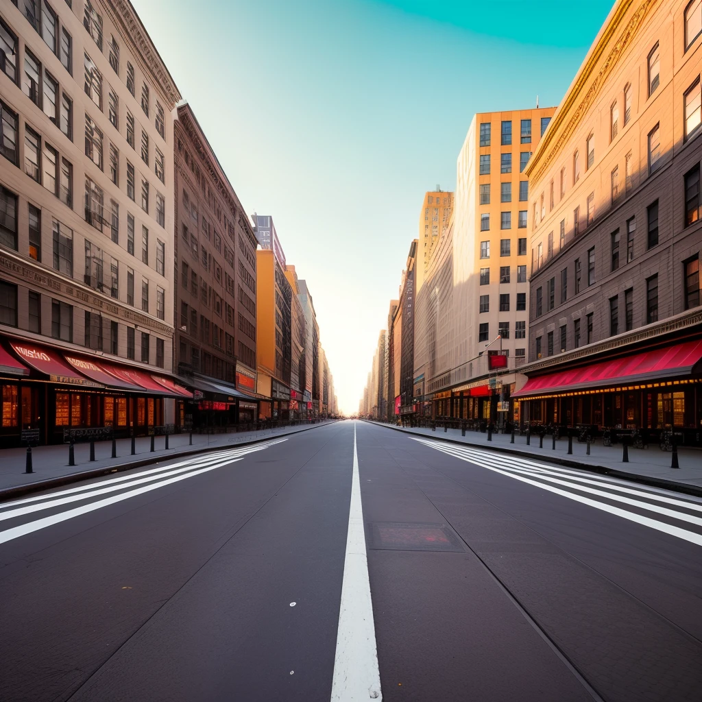 A real new york city (empty road) background,(intricate details), hdr, (intricate details, hyperdetailed:1.2), cinematic shot, vignette, centered