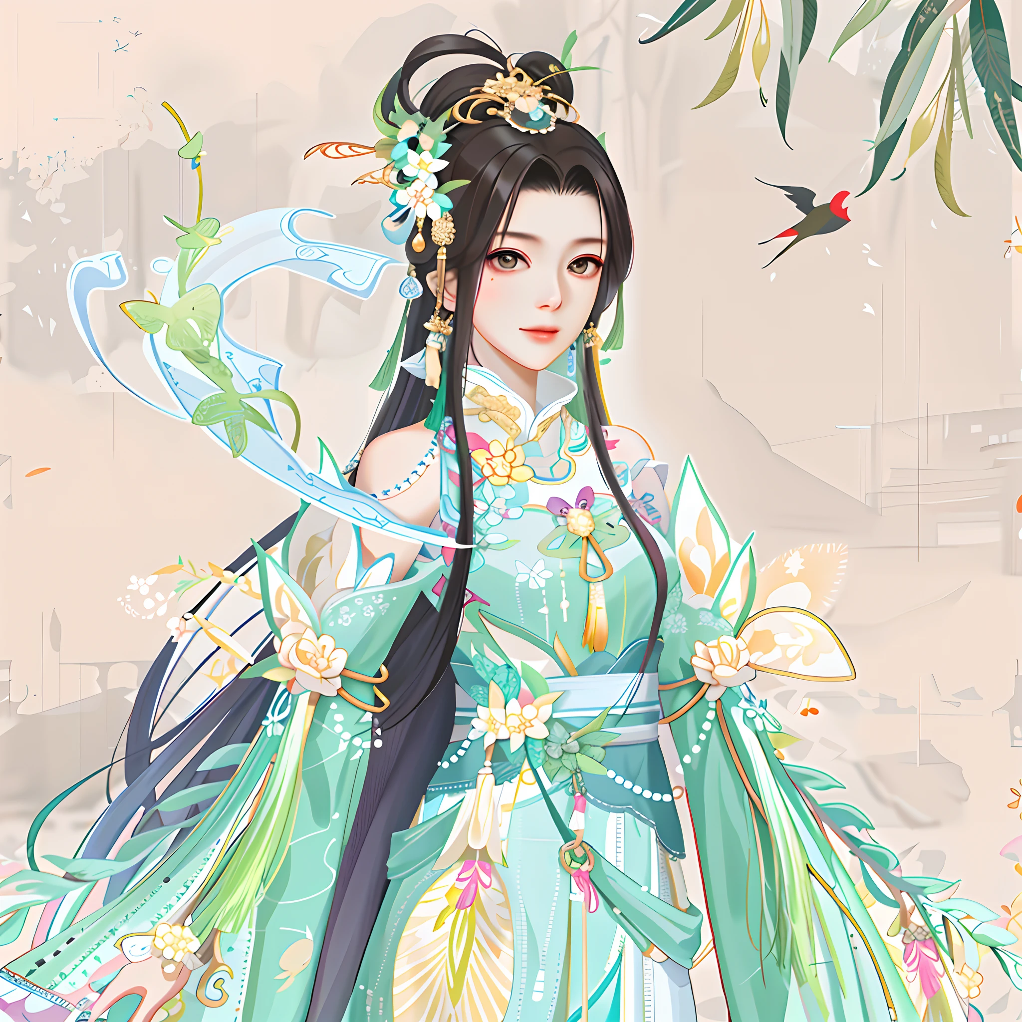 oriental girl,Works of masters,Best picture quality,Higher quality,high detal, 超高分辨率, 8K分辨率, depth of fields, cinematic photogtaphy, intricately details, carefully, meticuloso, glorious, max detail, extreme beautiful, (((1girll, 独奏))), 18yr old, long whitr hair, brunette color hair, white skinned, A picture, tmasterpiece, (Best picture quality), Higher quality, high detal, 超高分辨率, in a panoramic view, Exquisite facial features, s the perfect face