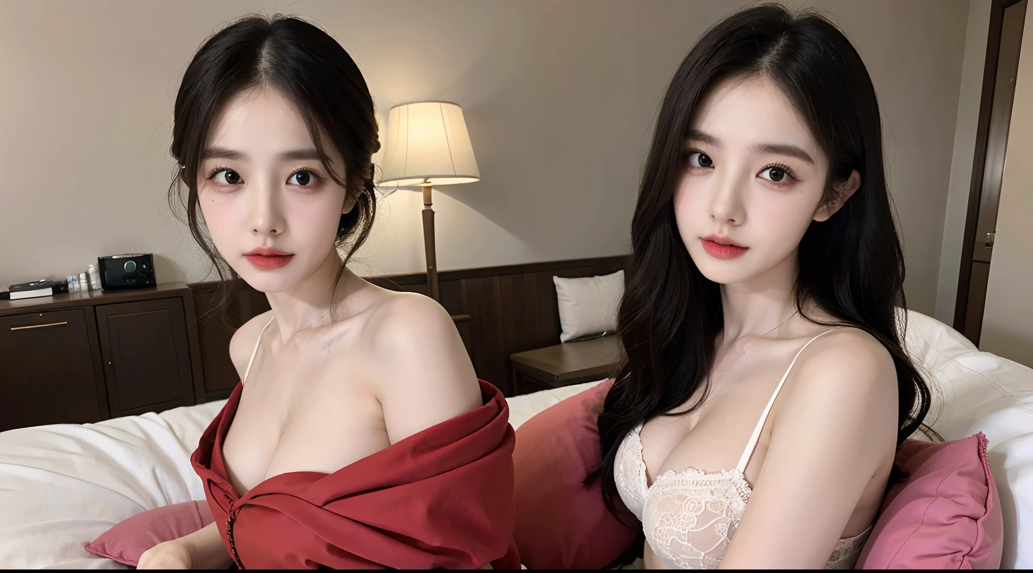 (High-resolution 8K raw photos are realistic,best qualtiy),get down on the bed,Petting the,Japanese pink kimono,(full bodyesbian,in a panoramic view,Side Body,Lateral face,Top angle of view),Short hair in layers,Skinny and small,beautidful eyes,Super detailed face,Beautiful woman,Tight and thin waist,Bigchest,age uncensored,cute female child,Glowing skin,20yr old,Pure,Celebrity,Noble,Raised sexy,(inside in room,onbed,Couples hotel,Rose petals on the bed,hugging pillow:1.2),Sharpen,Chiffon,Gauze skirt,lacing,Front light,(Solo:1.2),cleavage