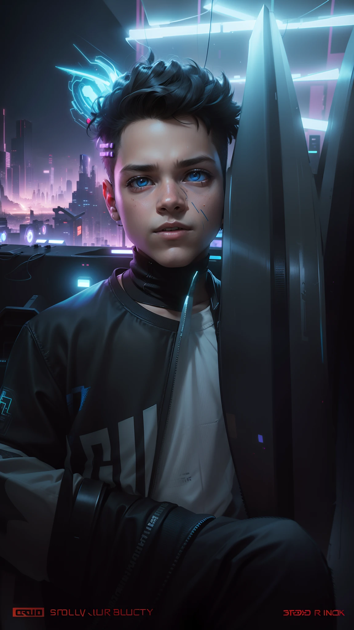 Change background cyberpunk boy high quality