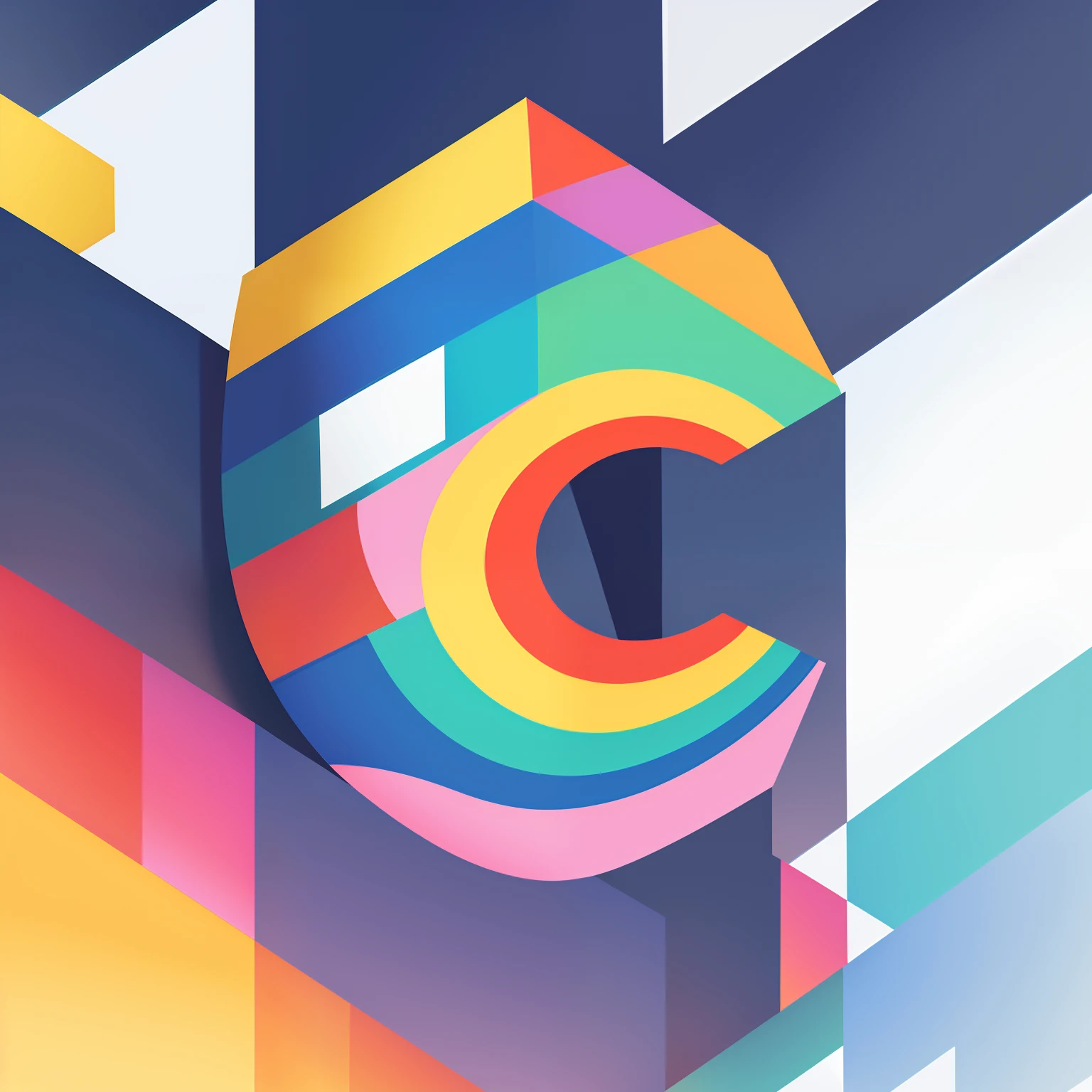 a closeup、Flat illustration、Geometric shapes、Colorful Rainbow 5、pop-art、squids