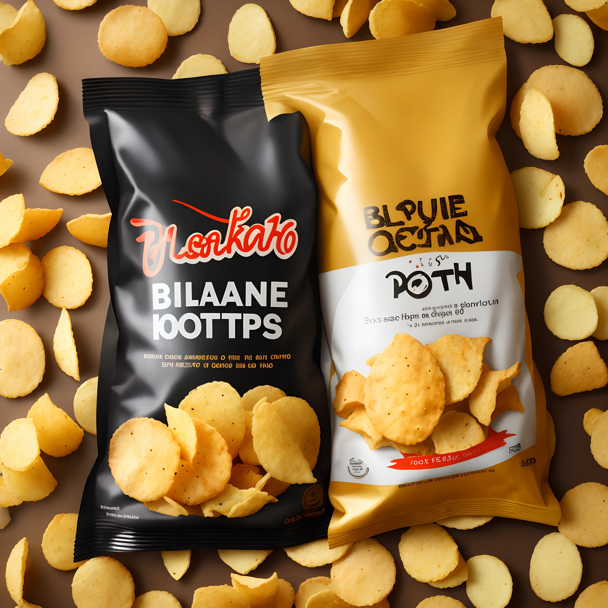 Blonde potato chips black silk