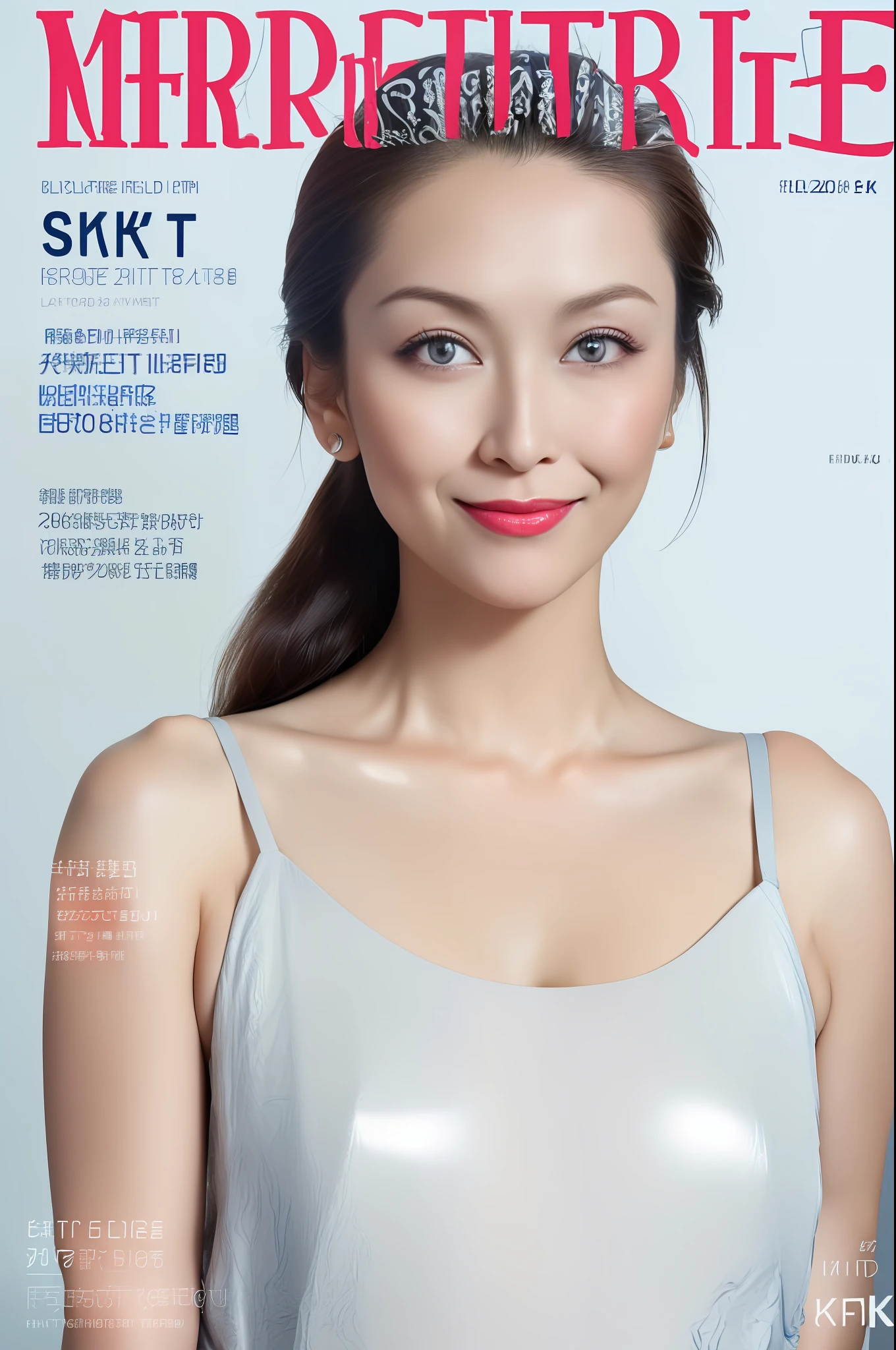 ( zend4y4, (masterpiece, best quality:1.2),(8k,highres,RAW photo,realistic,photo-realistic:1.3),(detailed skin texture,beautiful detailed face:1.25),professional lighting,photon mapping,beautiful soft light,radiosity,physically-based rendering,
(masterpiece, top quality, best quality, ((standing in centre)), ((1girl, 20yo, makeup,very beautiful, gorgeous,flawless,sexy,charming,seductive,erotic, alluring, enchanting, perfect female body,mature female,shiny skin, skindentation, narrow waist,skinny, pale skin, soft lips, shiny)), ((upper body, symmetrical composition)), ((wear navy blue abstract patterns heer lingerie, geometric shapes)), (pure navy blue abstract patterns background), ((studio light)) ((studio portrait)), emotional face, face front, extreme detailed, The background is [(white background:1.2),::5] lines , (cover magazine-style:1.5), fashionable, woman, vibrant, dynamic,funny, (wet body, female , smile:1)
