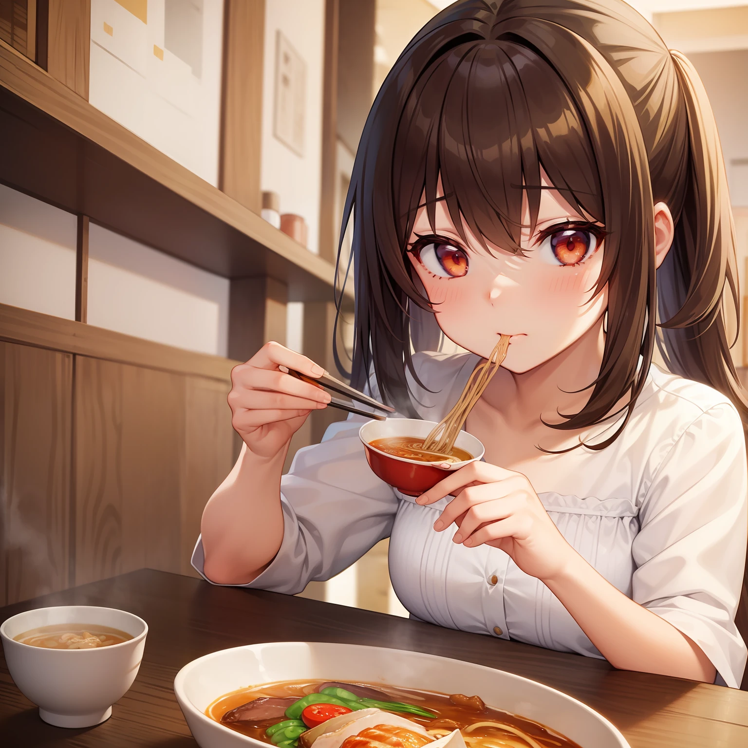 Girl Eating Ramen。