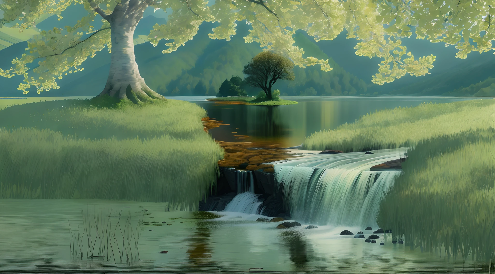 nature scenes,mont,Eau,The tree,4K,tmasterpiece