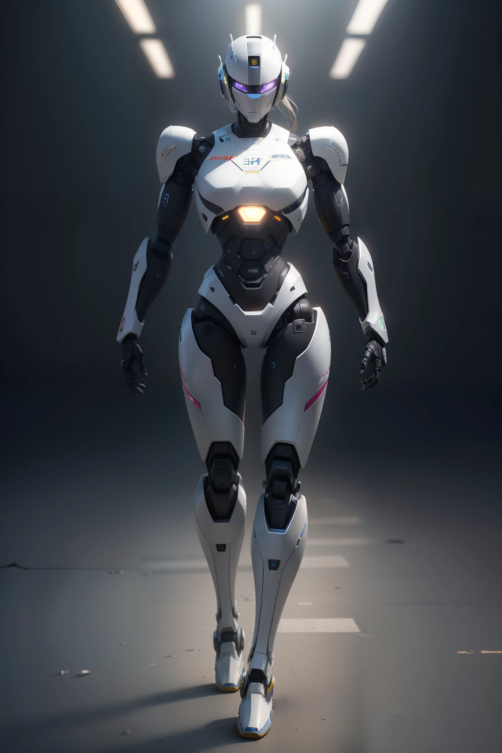 ai designed robot 8k photorealistic hyper-detail, full body, long shot.