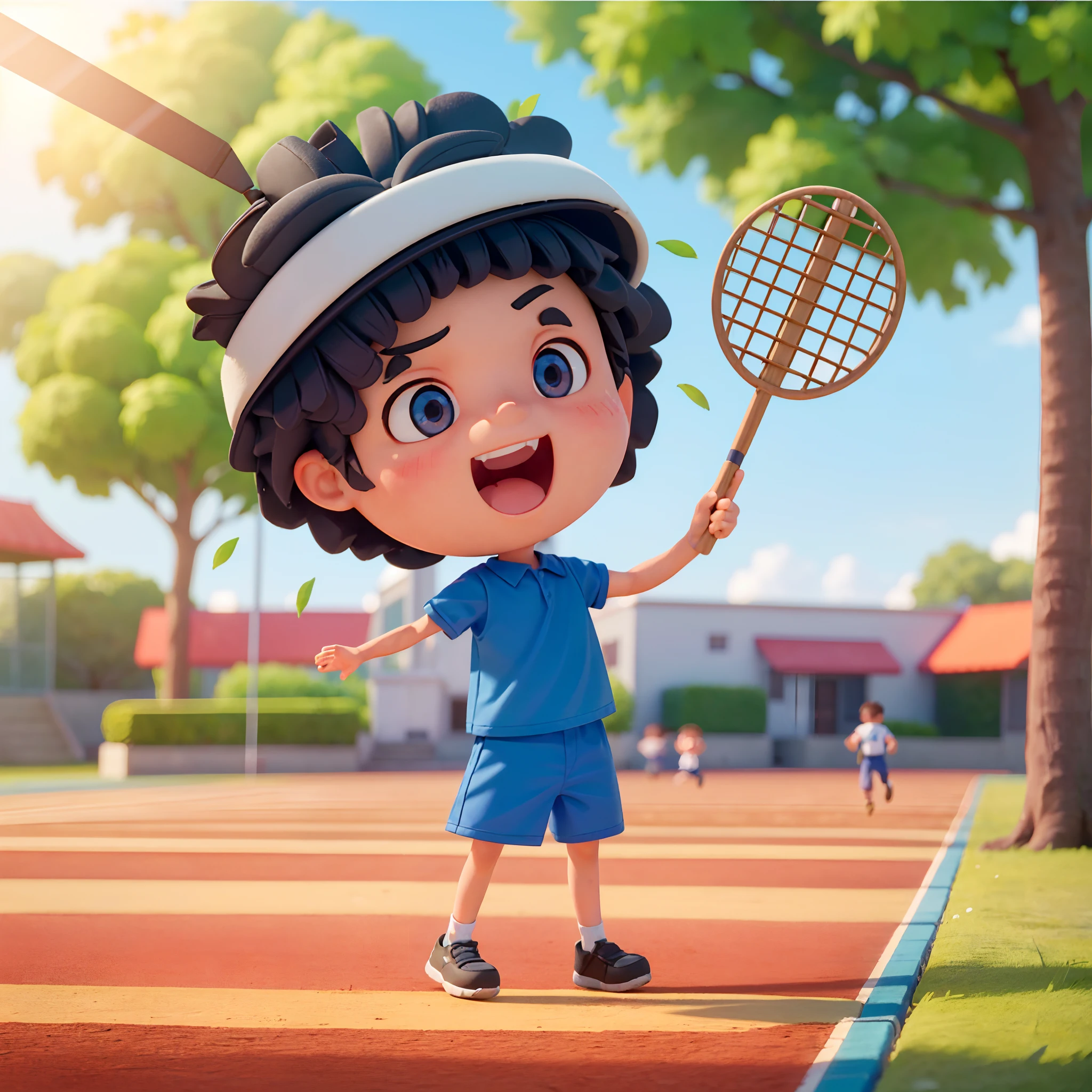 A boy (in the picture ratio 1:2), school uniform, school playground, running track, crossing the finish line, victory, joy, joy, perfect quality, clear focus, (Masterpiece: 1.2) (Realistic: 1.2) (Bokeh) (Best quality) (Detailed skin: 1.3) (Intricate details) (8K) (Detail eyes) (Sharp focus), (Happy)