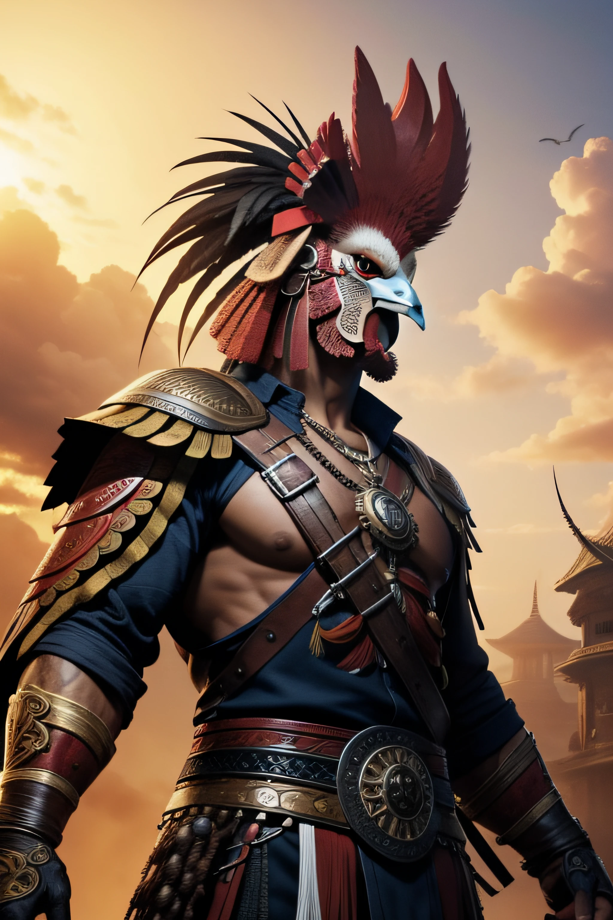 the rooster-head warrior, cool