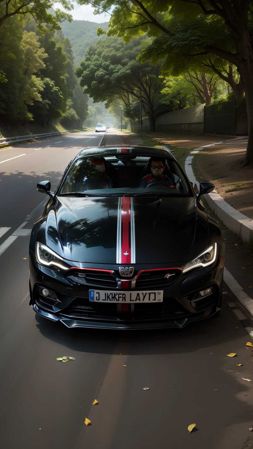 Sports car on a road side