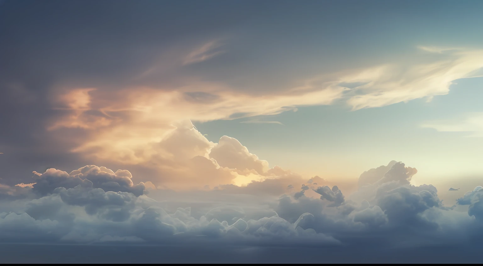 there is a plane flying through the clouds at sunset, Dreamy clouds, Cloudy sky in a dreamy sky, beautiful sky and clouds, Beautiful cloudy atmosphere, Soft clouds, Heavenly clouds, among heavenly sunlit clouds, peaceful clouds, Atmospheric fantasy sky, Fluffy and soft clouds, clouds background, Dreamy fluffy clouds, Beautiful cloudy sky, cloudy sky background, sky with swirling clouds