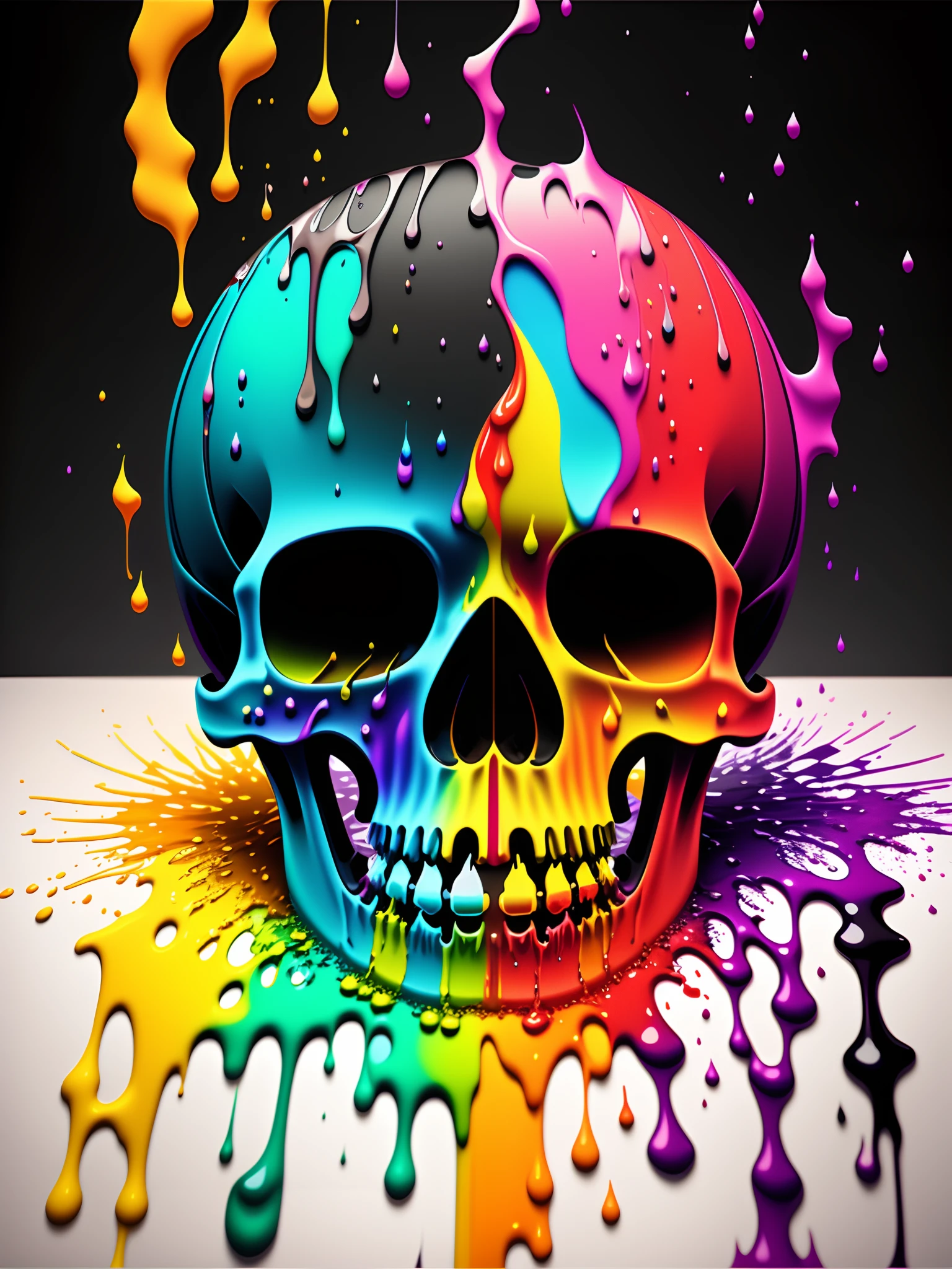 (a portrait of Cyberpunk skull with colorful fluid l:1) , t-shirt logo in the style of tapered fine outline, , art on (empty background:1.4)