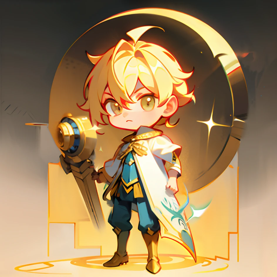 Holding a golden shield