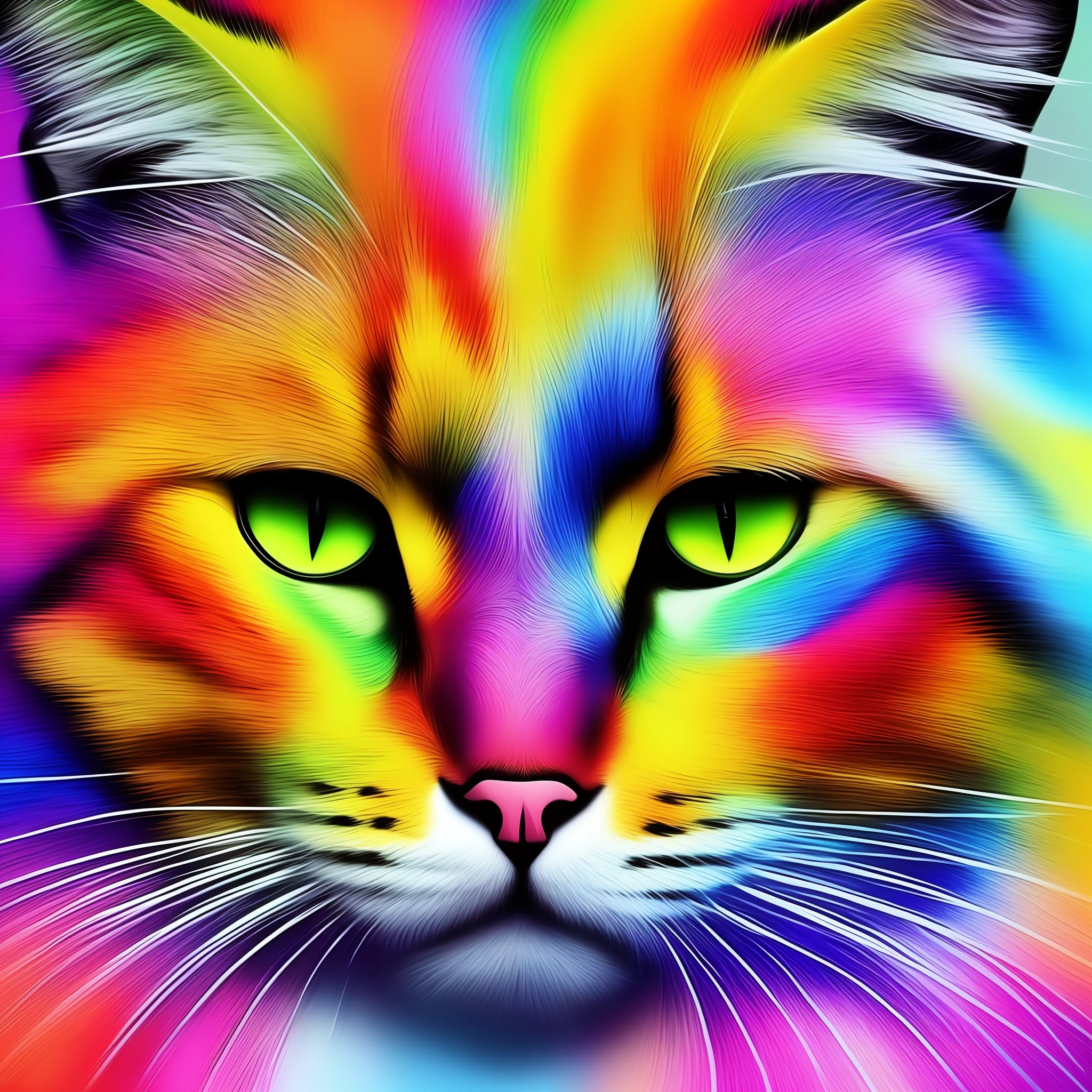 rainbowshift cat, colorful painting, abstract, Catstravaganza