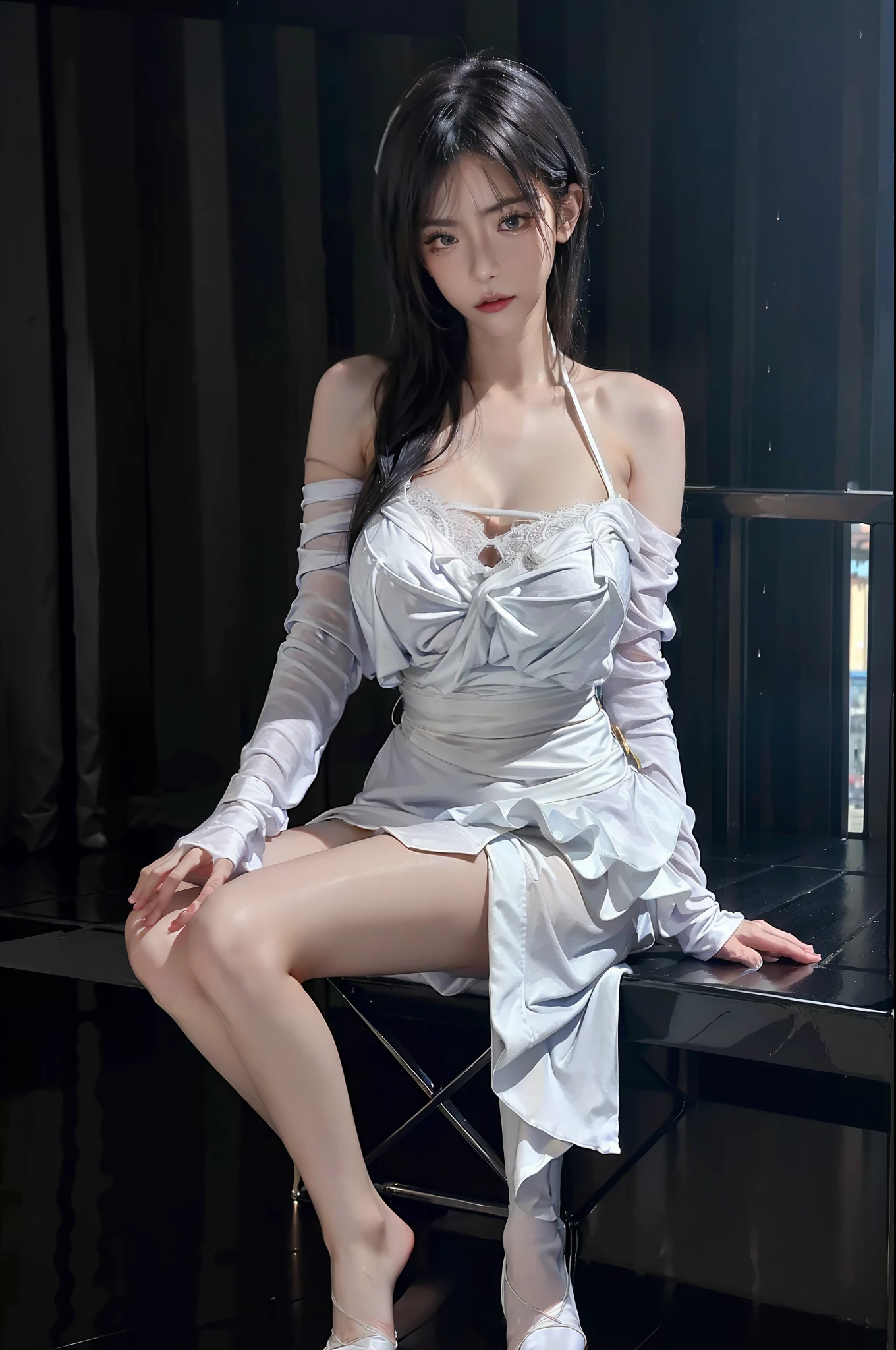 ,((Wearing a torn sheer costume of a superheroine)),(, No bra)), Wet crotch, Wet thighs, Beautiful girl with accentuated slender abs: 1.4, (((nipple tips protruding, areola is protruding, The shape of the pubic region is clearly visible)), sixpack abs: 1.4, Bust Botox, Photo, Sharpness, Unique 850 4, Koda850 k portrait camera, F1.6 shots, Ultra-realistic textures, Spectacular light textures, Cinestil 800 Fashion Mechanics, (futuristic sci-fi battle fashion: 1.1), (tied perfectly by chain), Restraint, Slaves, collars, ((wide prison with sunlight)), Dark fantasy, Realistic material details, extreme hight detail, Ultra-realistic materials ((Torn costume))), Wet, Cloudy, (Chained)), ((big emphasized by chains)), ((chains digging into crotch)), ( (Collar)), (, No bra), shredded costumes, broken golden shields and battle spears,, White combat gloves, Combat shoulder armor, Blood splattered on the face, Blood splattered, Realistic, (Bruises, Dirty, ripped clothing, skimpy clothing, Blood: 1.3), Torn Cape, Torn pantyhose, Long legs, ((iron pipe in the crotch)), Metallic shackles and fetters, ((chains hung from heaven)), Wet crotch is clearly visible, Swarovski's sword and the anatomy beneath his feet, (futuristic sci-fi battle fashion, Torn mesh stockings),One leg is crossed over the other