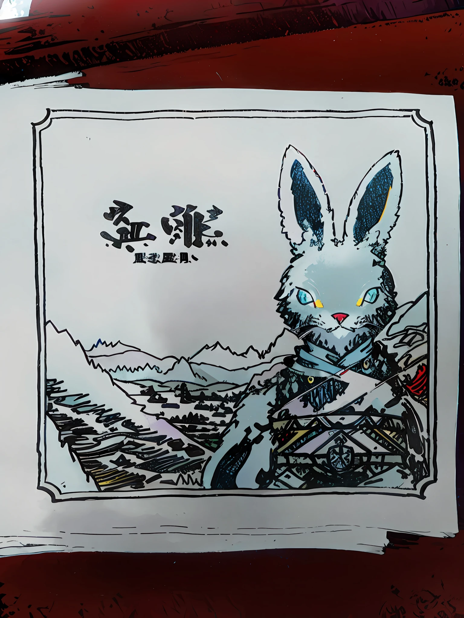 Turn into color,It has five colors of red, yellow, blue, green and purple,Dark wind,Bright colors,Handsome and cold,knight-errant,Light blue on the background,Heroic。
