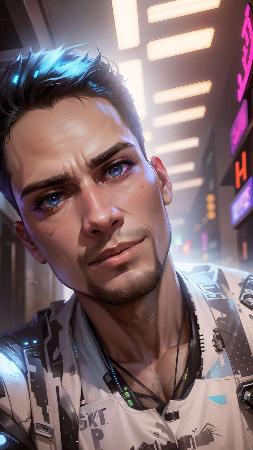 Change background cyberpunk handsome boy.realistic face.8k,ultra realistic,