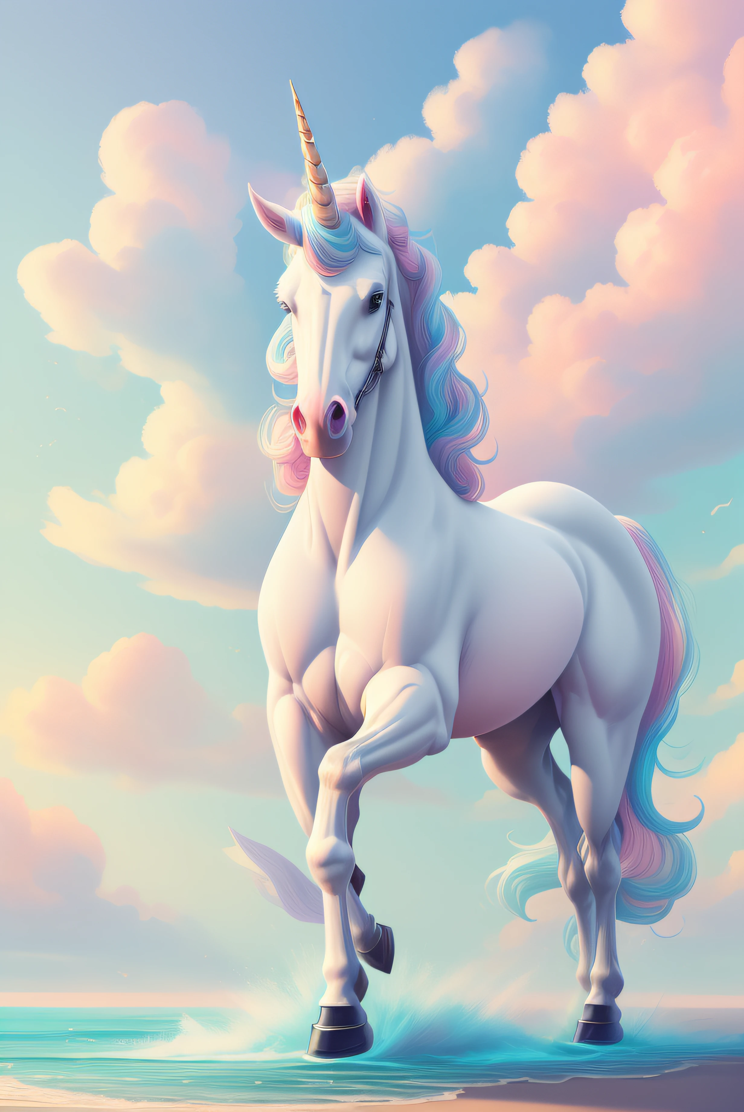 rz88p4stl, a surrealistic art of a unicorn, trending on artstation, fantasy setting