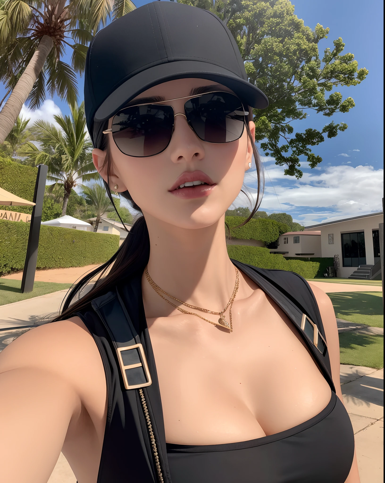 Beautiful woman in black baseball cap and sports sunglasses taking a selfie, de regata preta, regata esportiva preta, wearing sports sunglasses and cap, victoria justice, wearing sports sunglasses and cap, perfeitamente sombreado, olivia culpo, Morena Baccarina, 2 8 anos, imagem de perfil, 3 2 anos, 2 7 anos, Nina Dobrev, Lindsay Adler, 3 6 anos