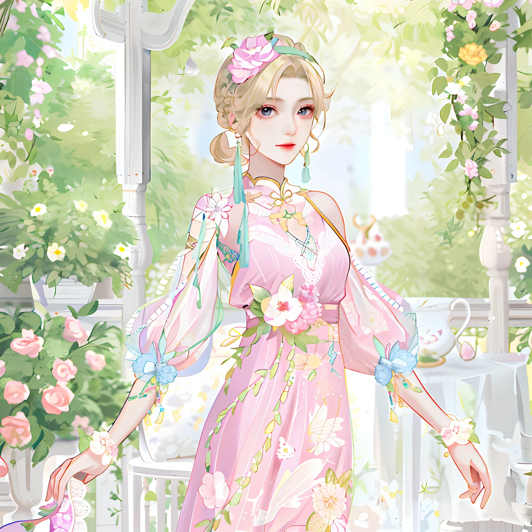 Western girl,Works of masters,Best picture quality,Higher quality,high detal, 超高分辨率, 8K分辨率, depth of fields, cinematic photogtaphy, intricately details, carefully, meticuloso, glorious, max detail, extreme beautiful, (((1girll, 独奏))), 18yr old,short detailed hair,Blonde hair, white skinned, A picture, tmasterpiece, (Best picture quality), Higher quality, high detal, 超高分辨率, in a panoramic view, Exquisite facial features, s the perfect face