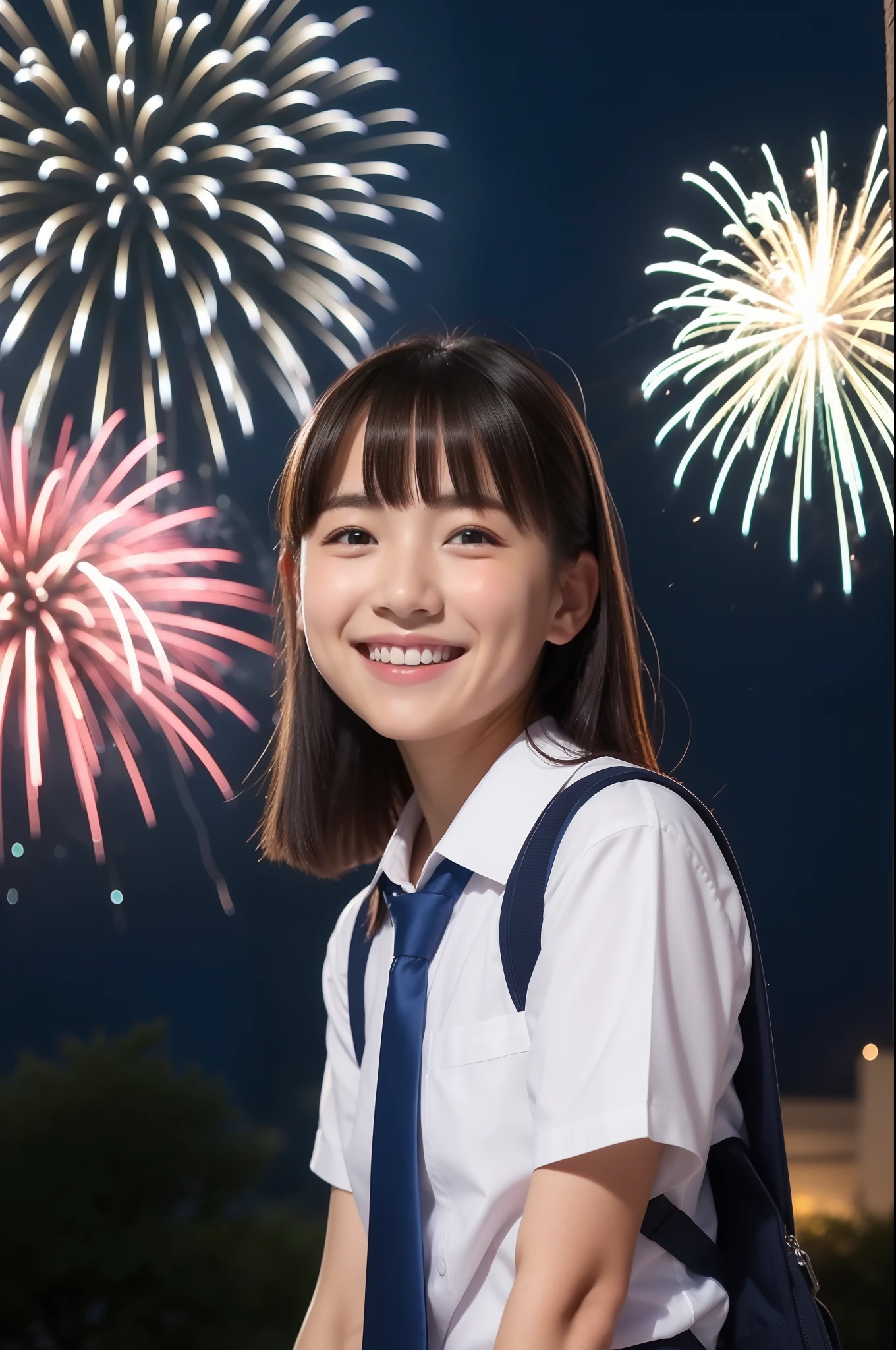 A smile、hi-school girl、校服、While doing fireworks、starrysky、Aurora、Idol