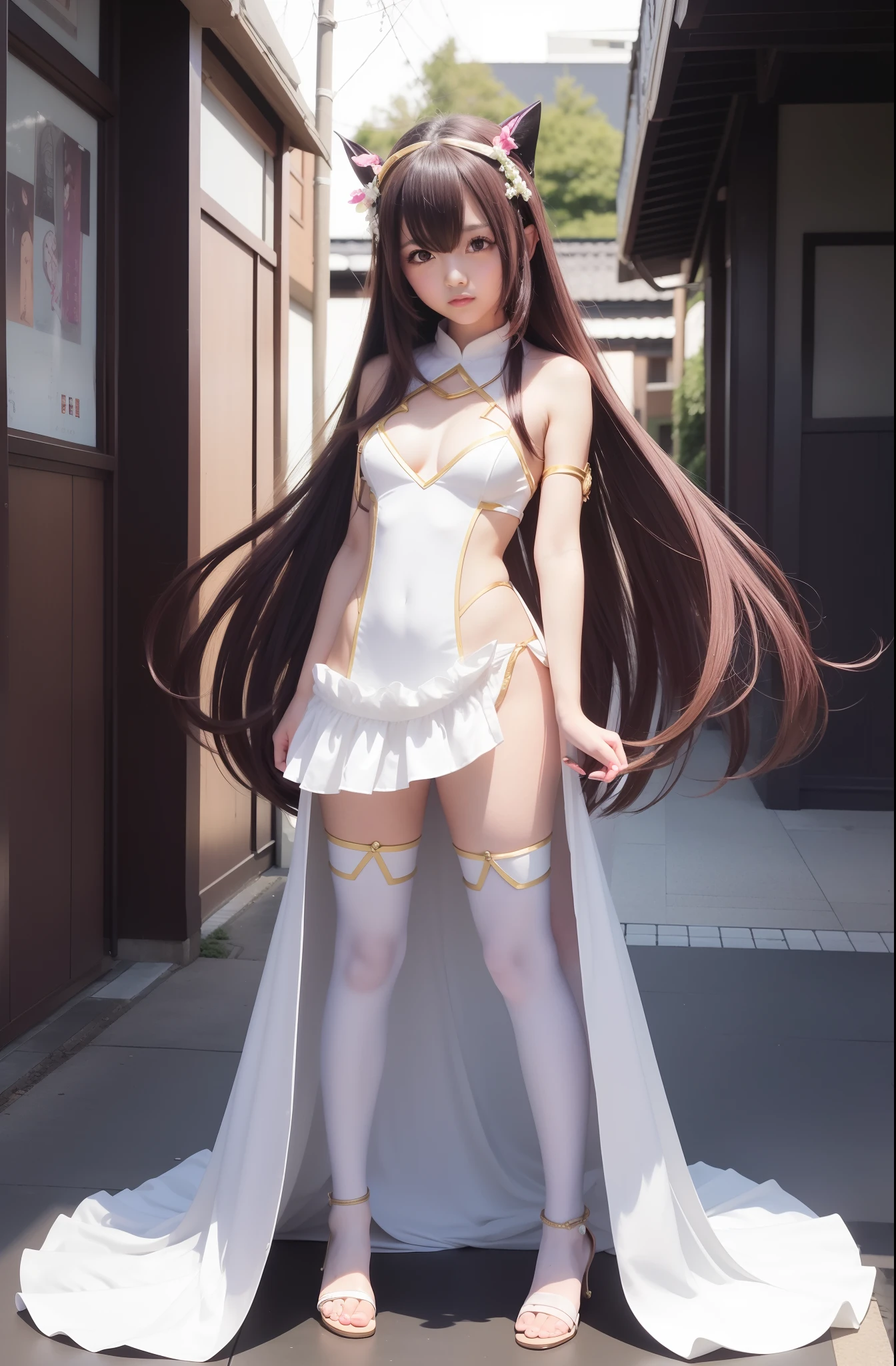 Cosplay Beautiful Girl、full body Esbian、frontage、Natural Upright Pose, Anime girl cosplay, goddess of Japan, anime goddess, small curvy loli, elegant glamourous cosplay, cosplay foto, Anime Cosplay, Cosplay, loli in dress, Seductive Anime Girl, real life anime girl