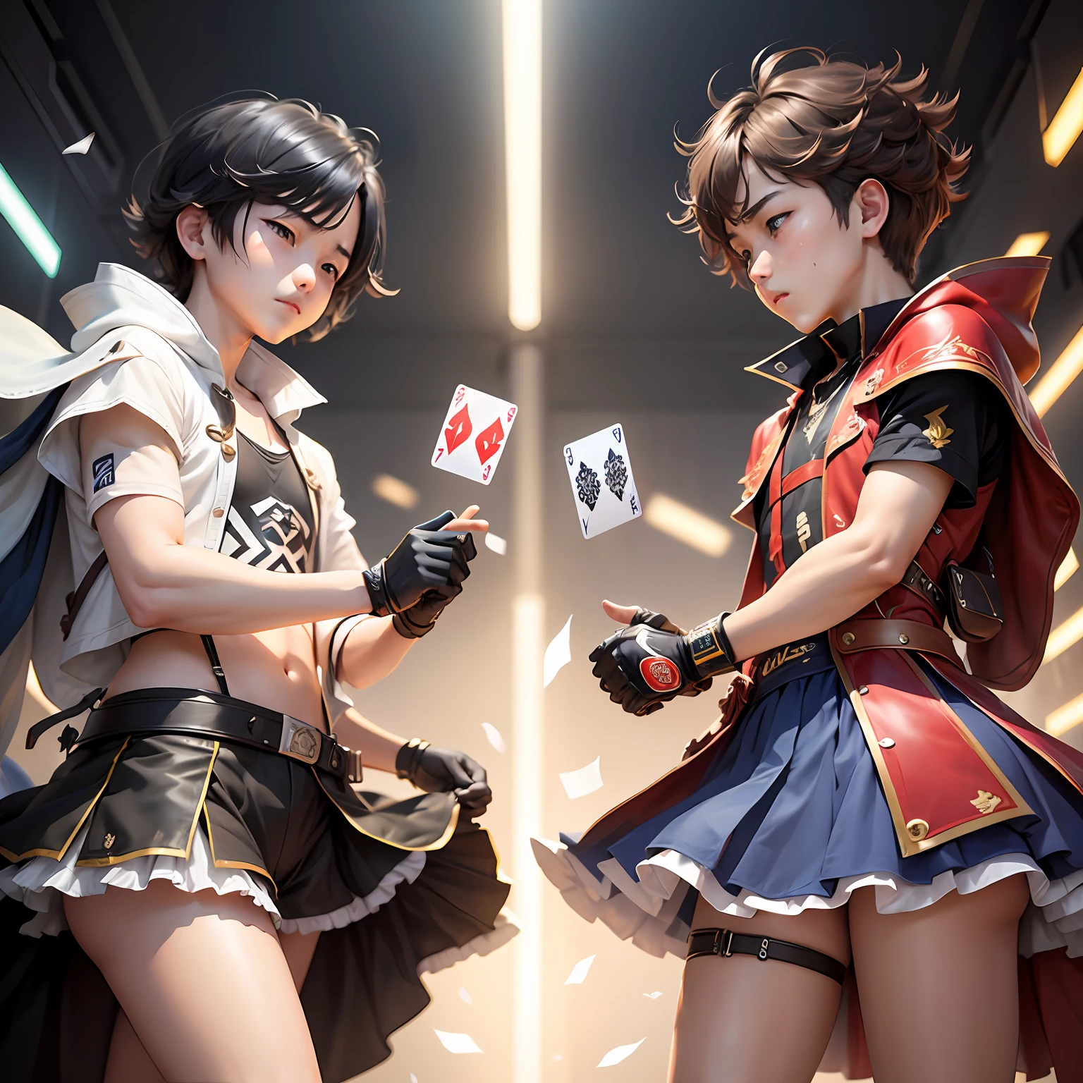 Finals of card battle competitions、Thinking about the next card that a boy will play --auto