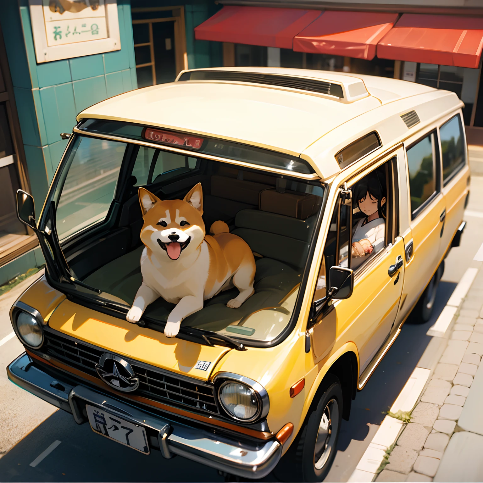 Cafe run by Shiba Inu、retro --auto
