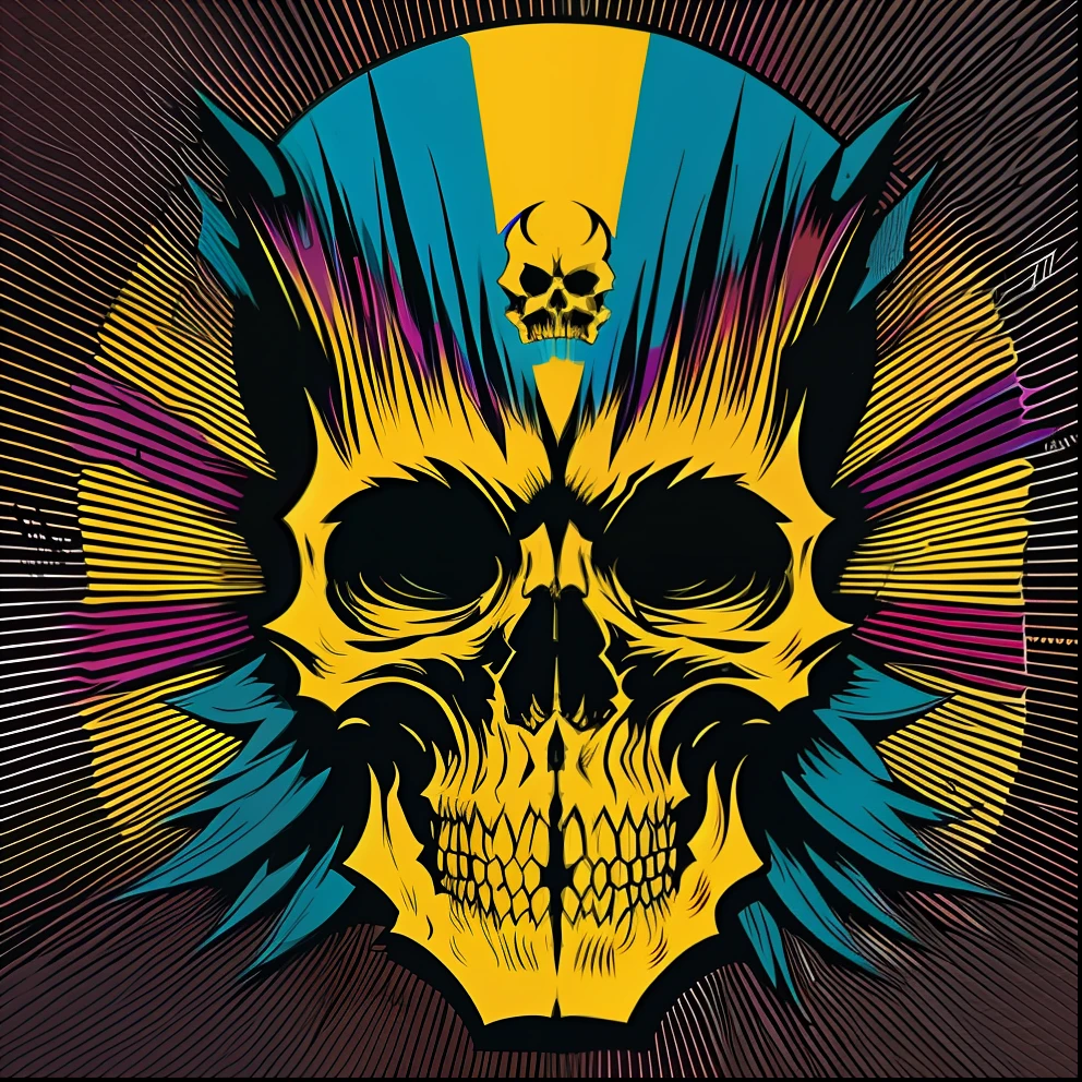 Vampire Skull, cubism, vectorization, vibrant colors, expressionism, synthwave::d central composition graphic sign, t-shirt vector