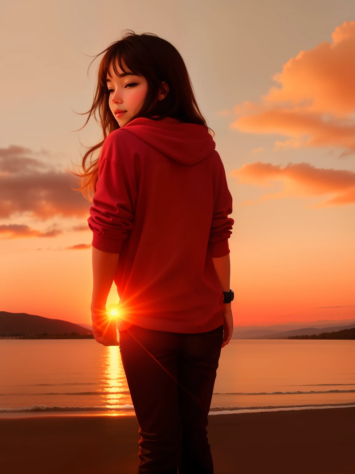 Change the background to a beautiful sunrise