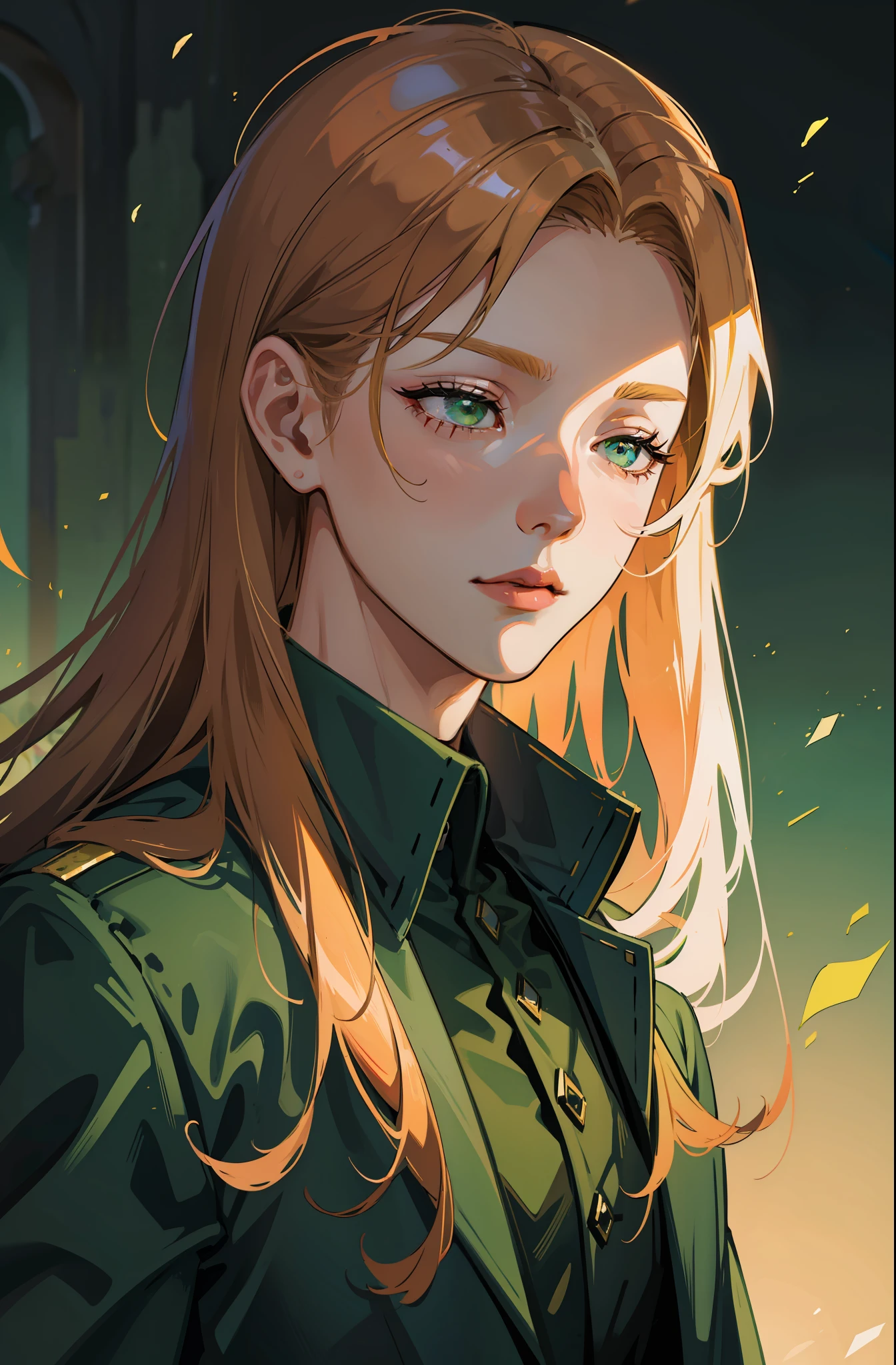 slightly closed eyes, Chrysolite eyes, Looking at the camera, cool young boy