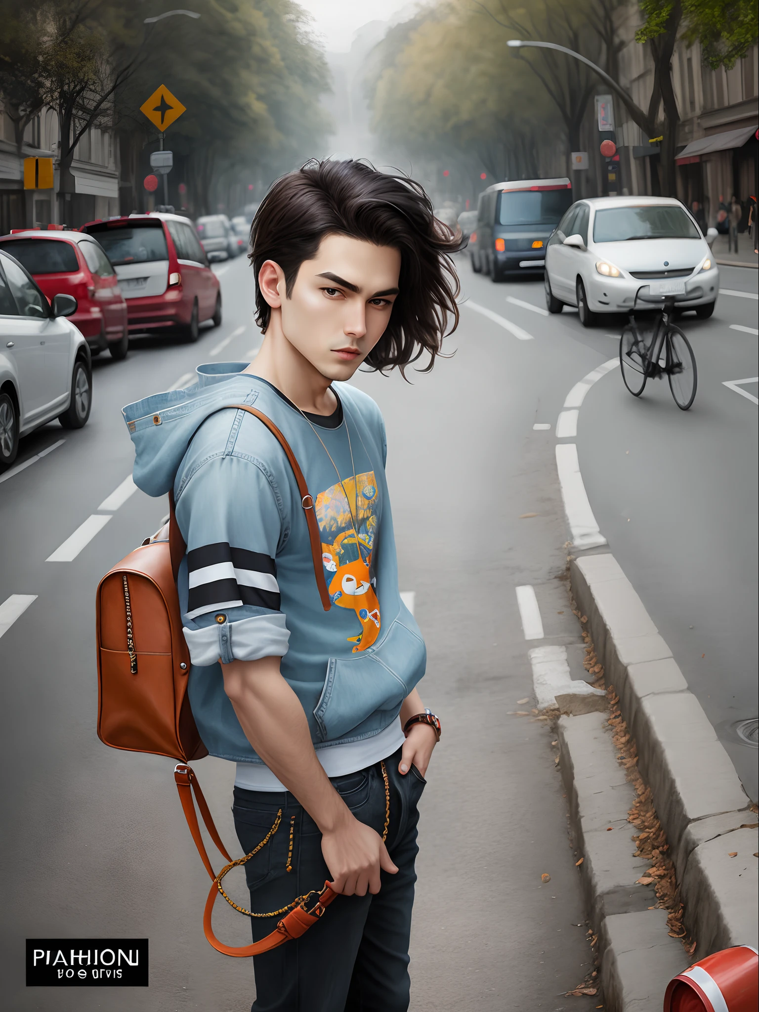generate Cartoon photo with fashion clath
