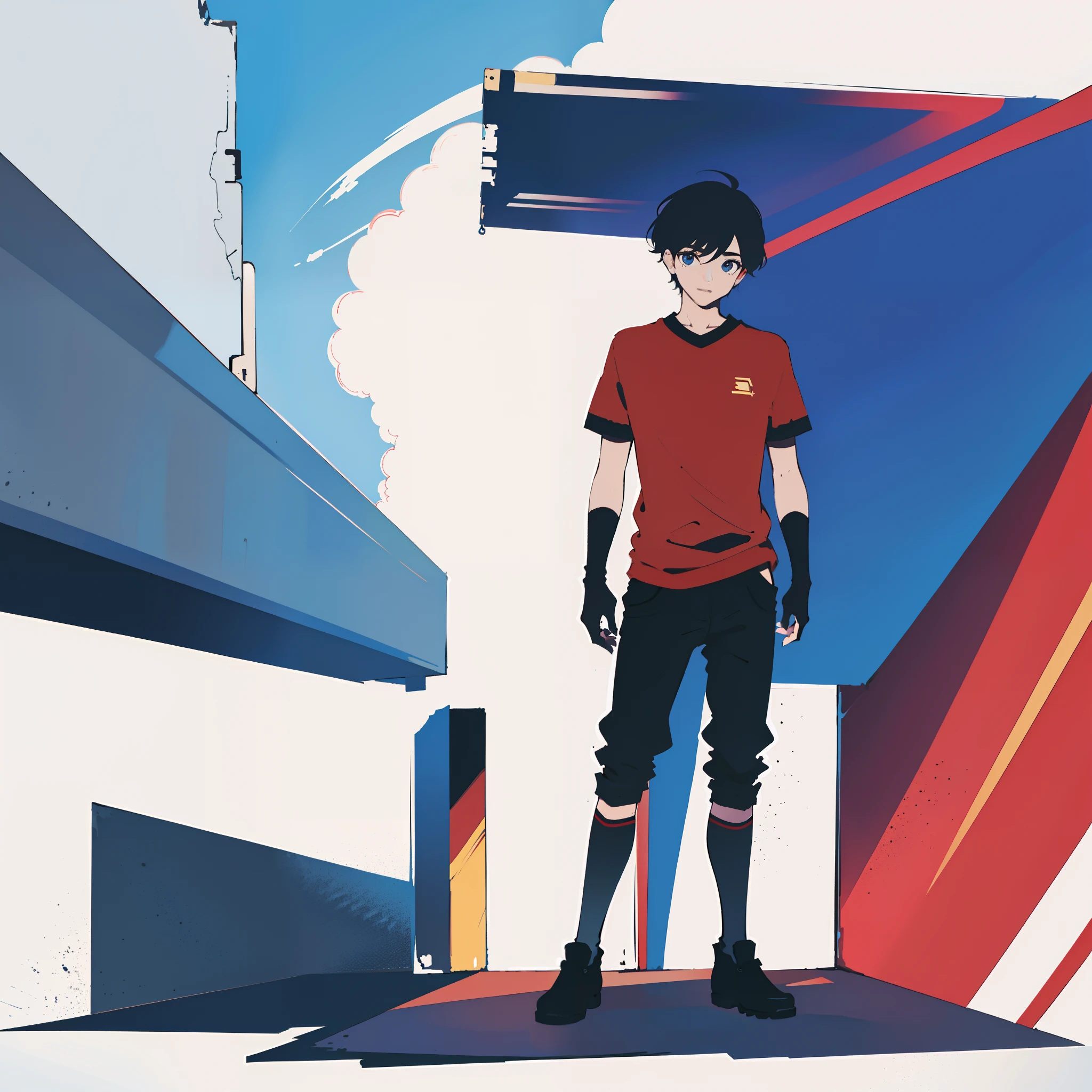 A cool young boy, standing