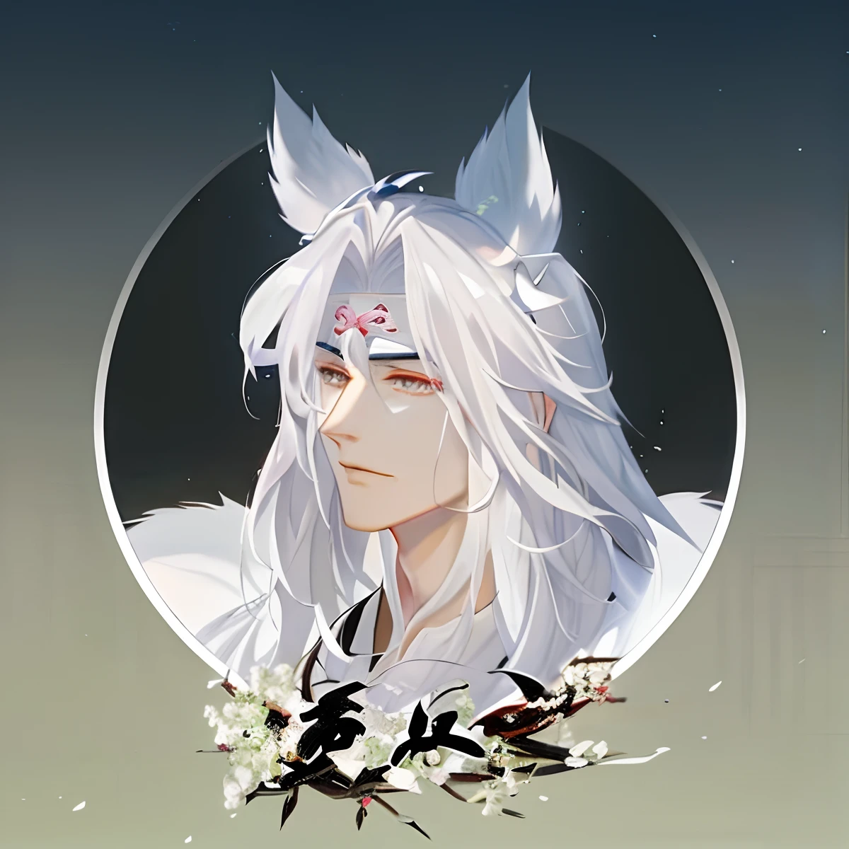 There is a photo of a man with white hair and a crown, White-haired fox, heise jinyao, Inspired by Bian Shoumin, white-haired god, xianxia hero, Keqing from Genshin Impact, yee chong silverfox, white fox anime, White fox, xianxia fantasy, Cai Xukun, Xianxia, drak