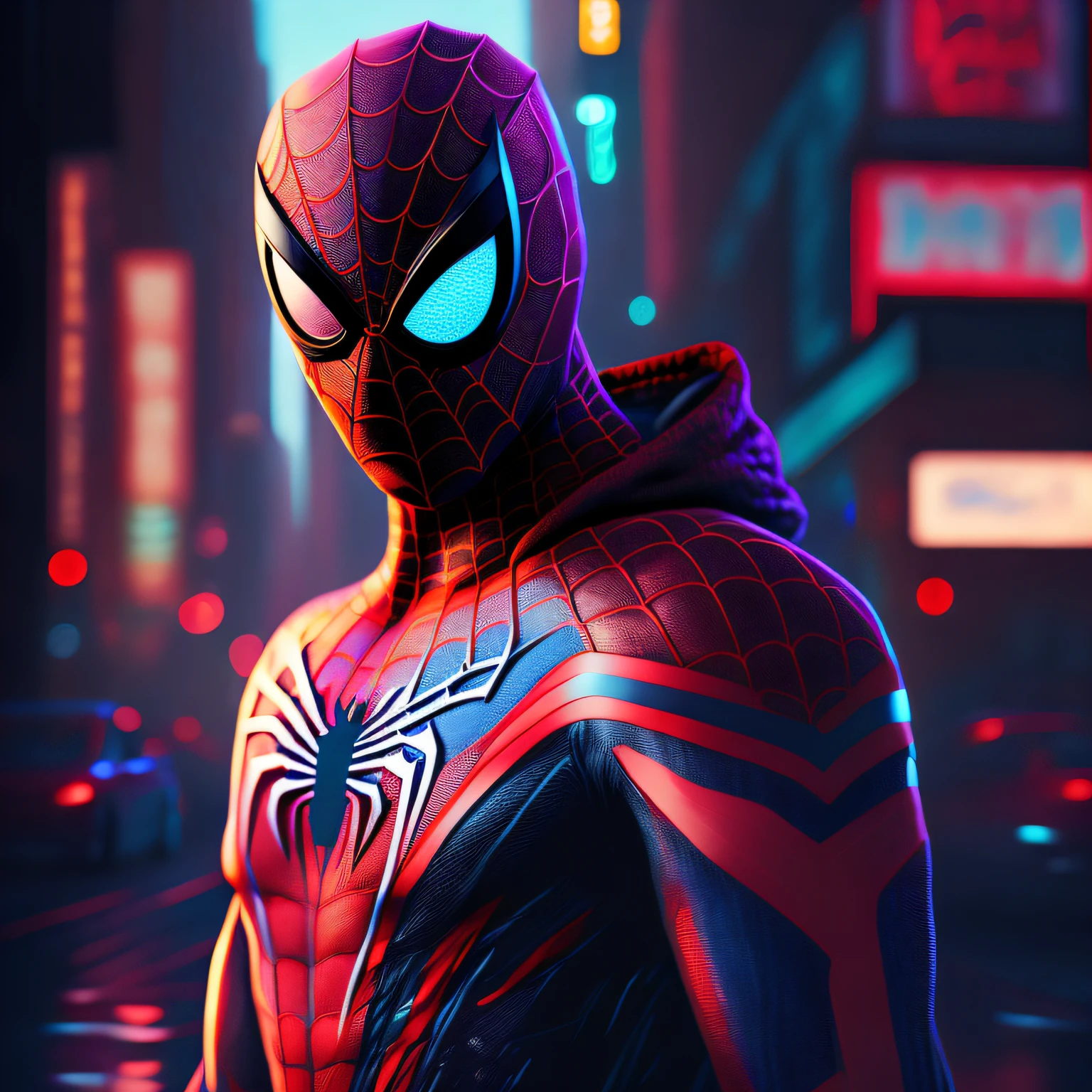 Spider-Man, Cyberpunk, 8k.