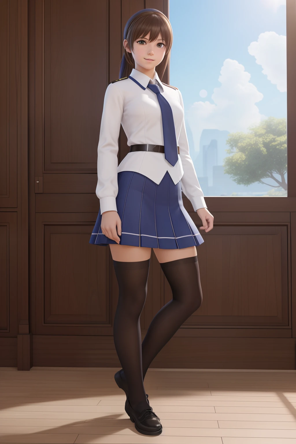 masterpiece,best quality,official art,extremely detailed CG unity 8k wallpaper,1girl, ultra high res, (photorealistic:1.4),school uniform, tights