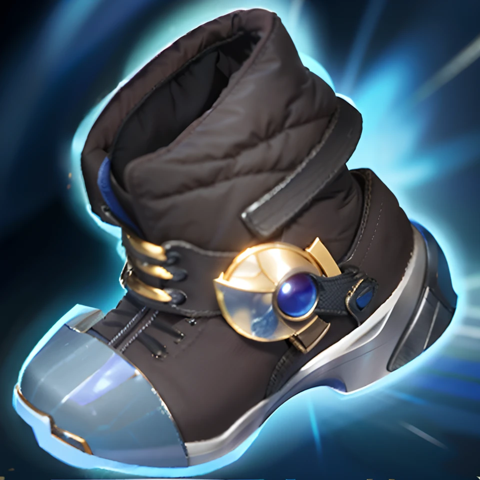 Close-up of a blue-eyed shoe, league of legends inventory item, battle shoes, arcane jayce, taliyah, zenra taliyah, legendary item, style of league of legends, item art, style league of legends, heavy boots, Ashe, Avatar image, greaves, leblanc, wild rift, Silas, massive boots, kda